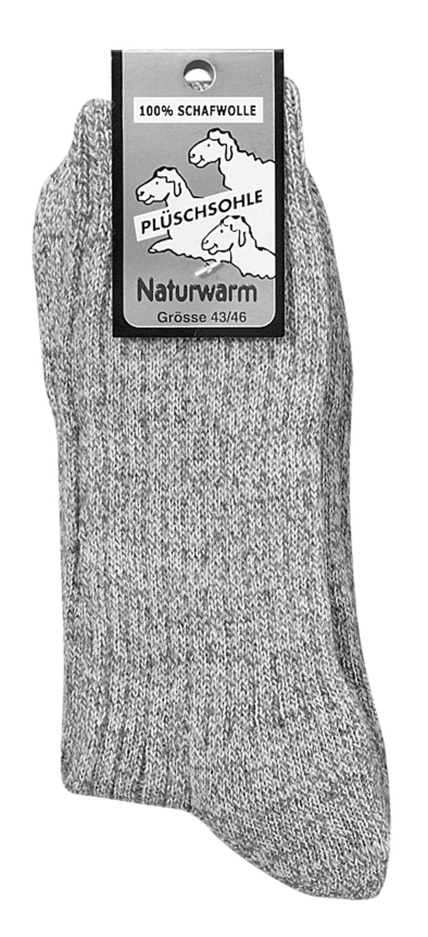 Wowerat Socken 3 Paar Wellness-Socken mit Plüschsohle 100% Wolle für Damen & Herren (3 Paar) – Bild 2 von 3