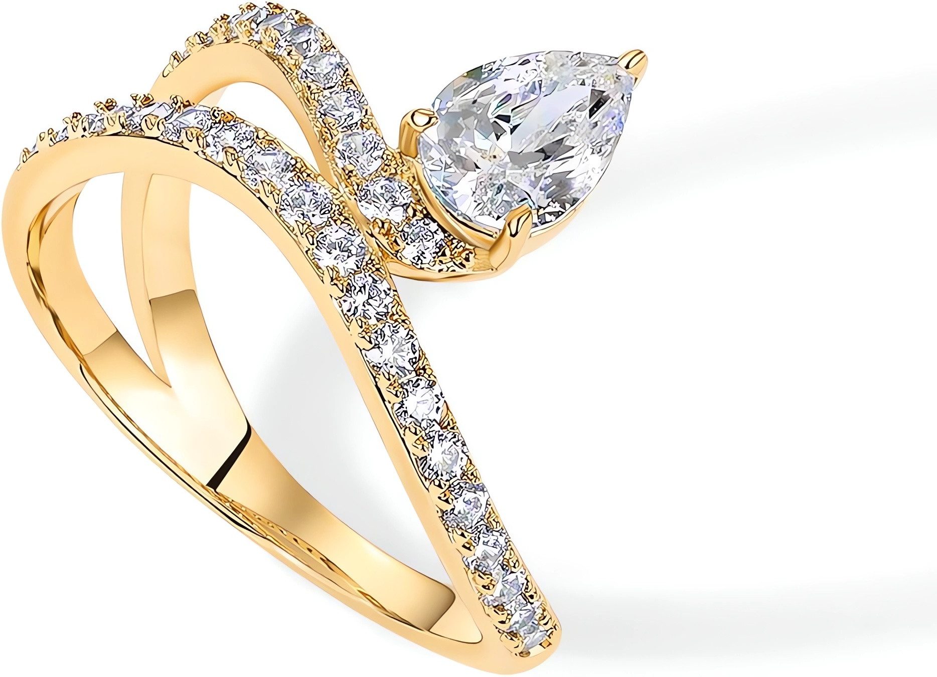 Jumpeak Diamantring Diamant Ring Damen,Birnenförmige Diamanten,Eheringe Weißgold,Geschenk, 1 ct D VVS2 2EX,Strahlender,goldring damen 585 echtgold,Labordiamant