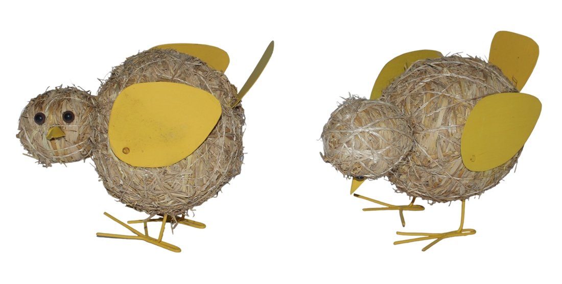 JS GartenDeko Osterfigur Deko Heufigur Küken Heuküken H 14-17 cm Osterdeko Heudeko