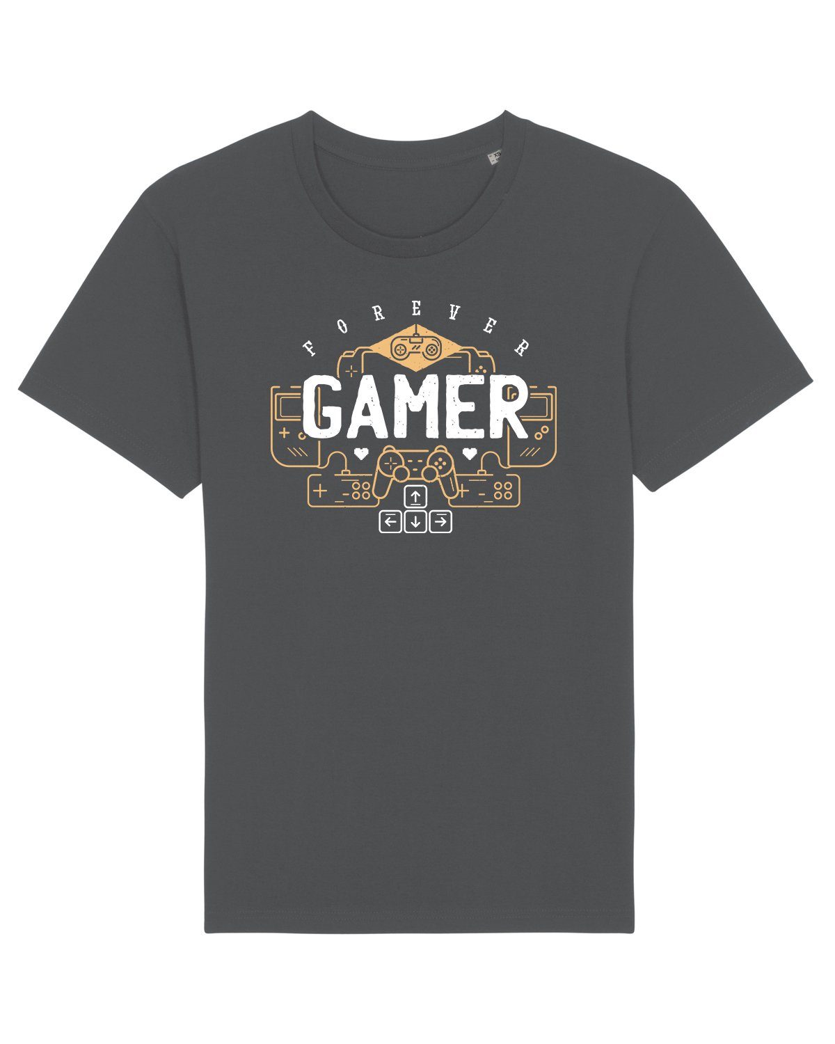 (1-tlg) Apparel schwarz Print-Shirt Forever Gamer wat?