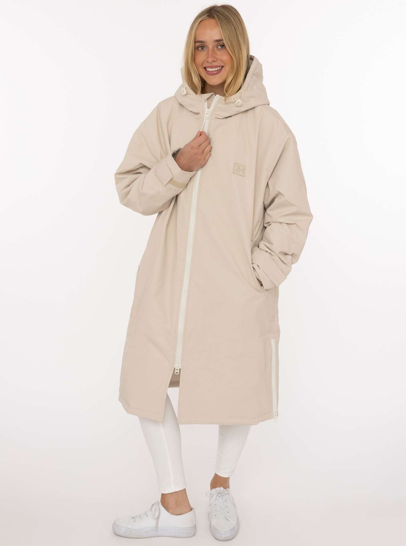 Zwillingsherz Kurzmantel "Oversize Windjacke ZH" Kapuze, Reißverschluss, seitliche Taschen, leicht wattiert