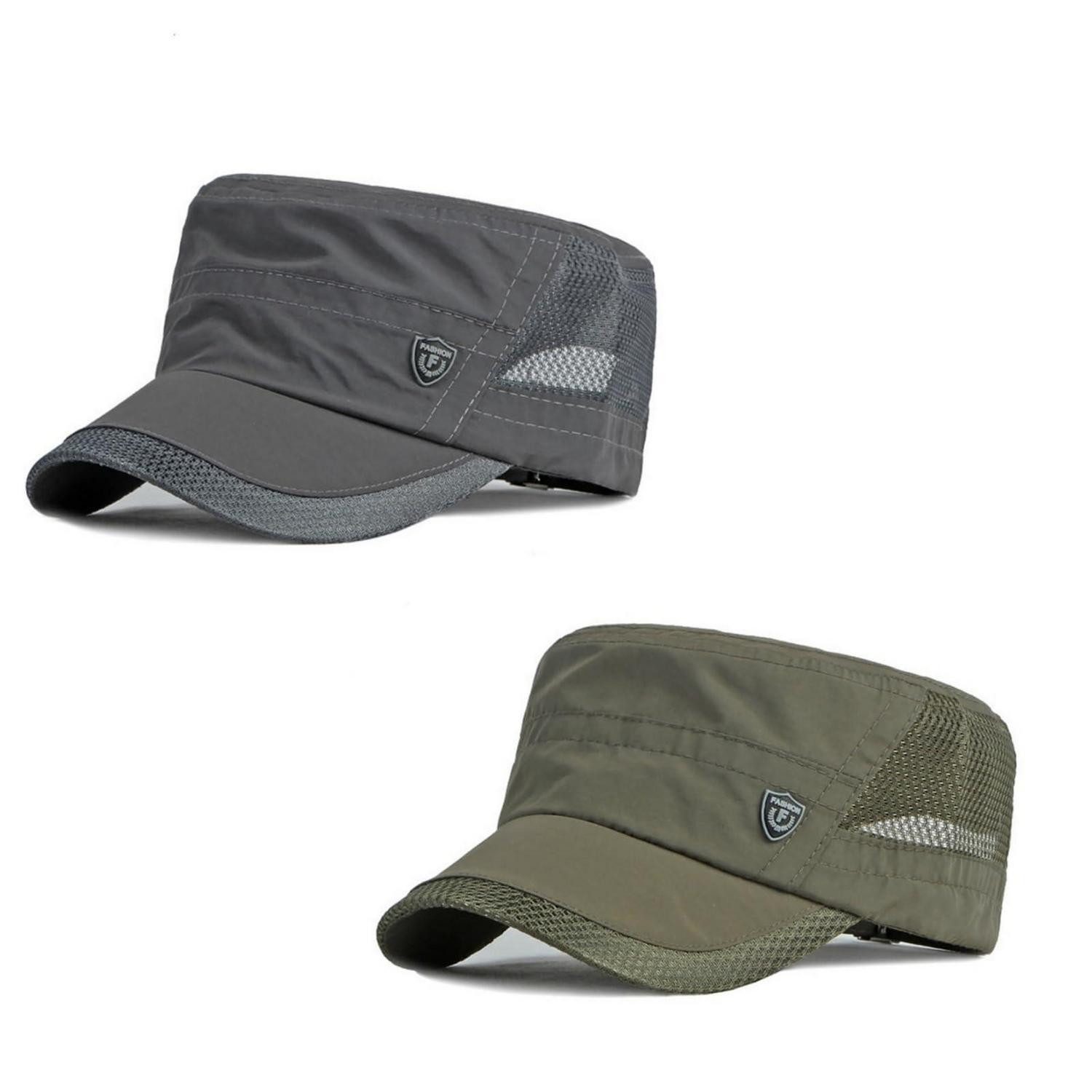 LuxusKollektion Army Cap Basecap Herren Cadet Hut Militär verstellbar M-L Armeegrün+Dunkelgrau