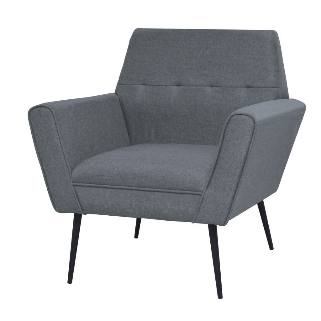 vidaXL Sessel Sessel Hellgrau Stahl und Stoff (1-St)