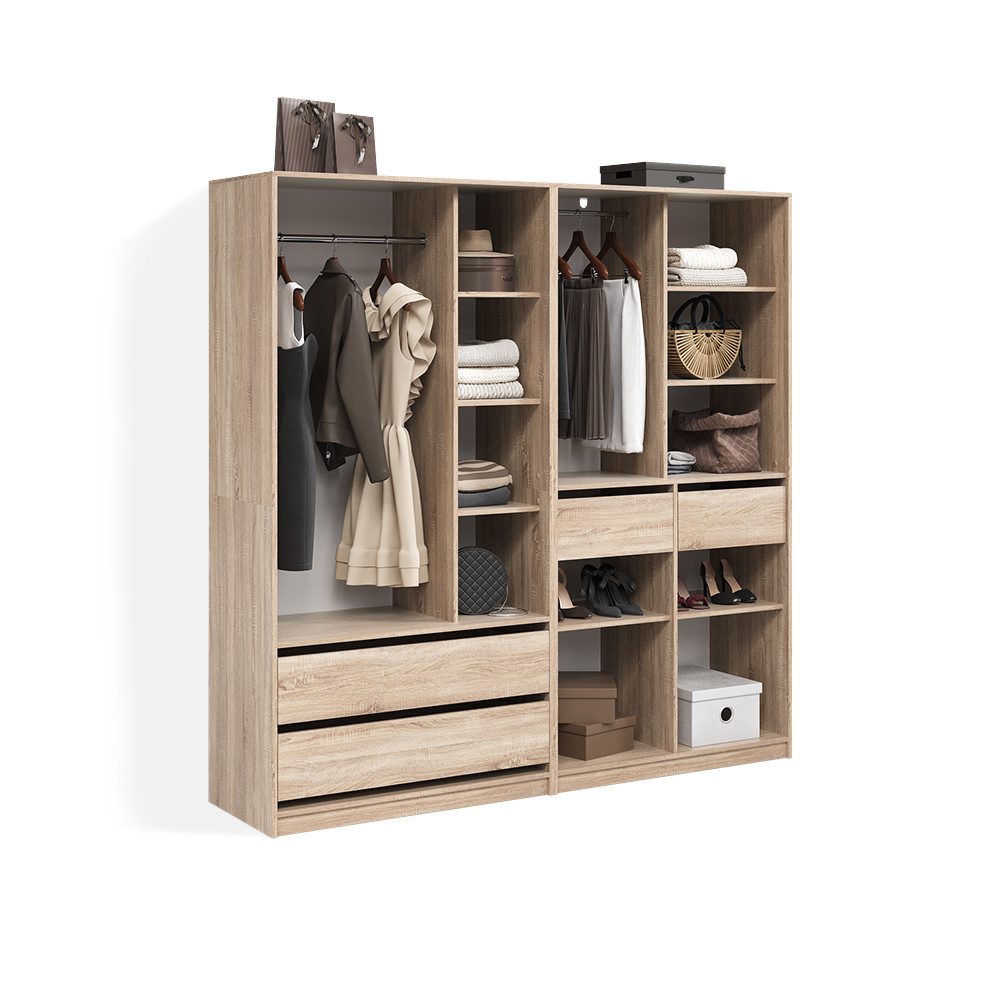 Livinity® Kleiderschrank Trento, Sonoma, 2er Set (2-St)