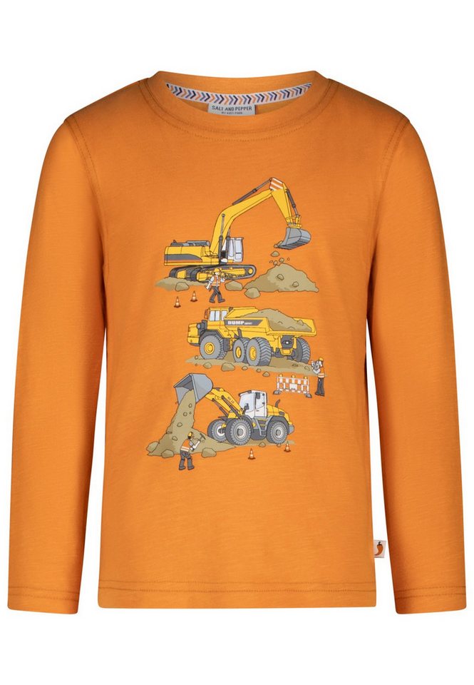 SALT AND PEPPER Langarmshirt Salt & Pepper Jungen Baufahrzeuge Langarmshirt drei Farben (1-tlg)