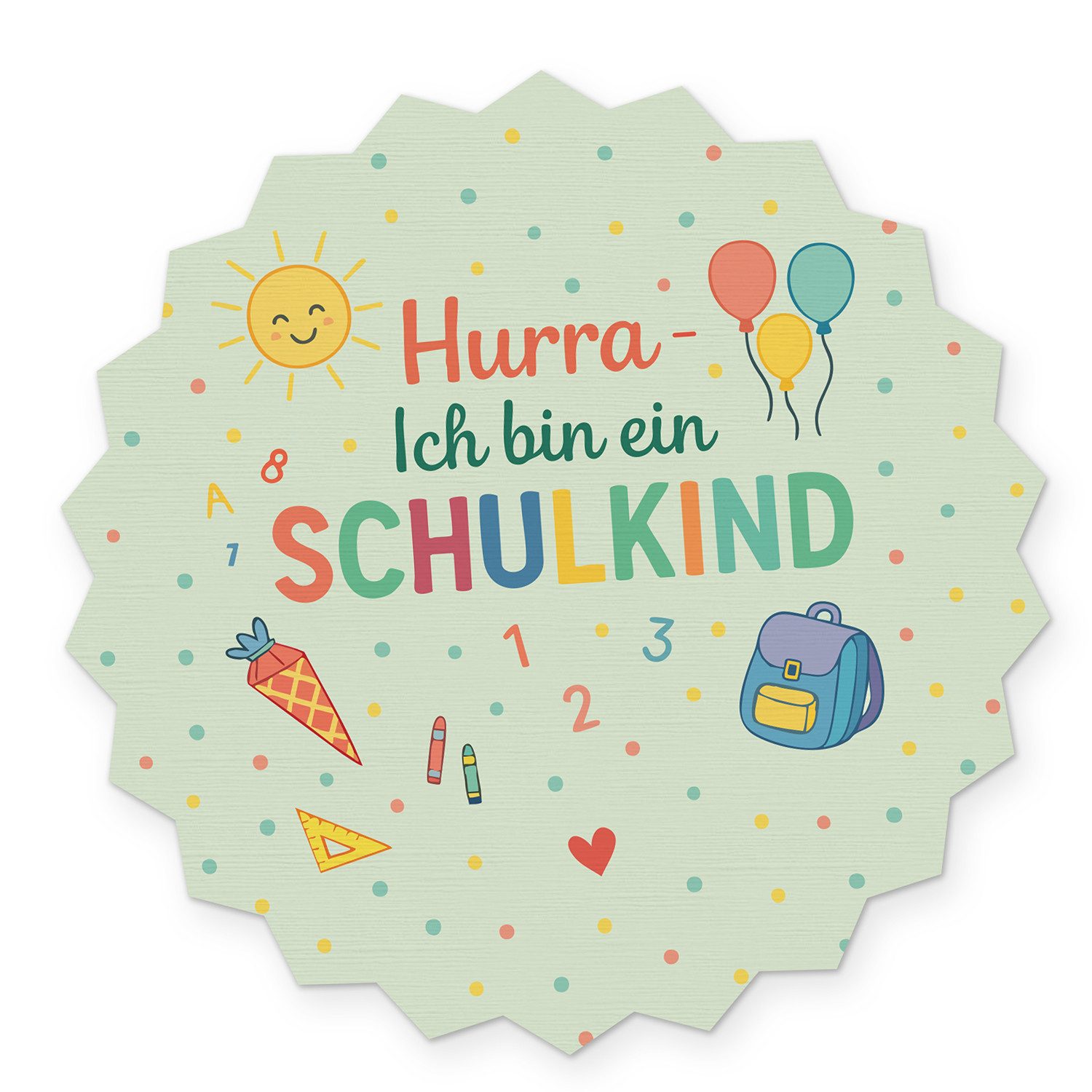 itenga Aufkleber itenga 10x Aufkleber Sticker "Hurra Ich bin ein Schulkind 12 x 12 cm
