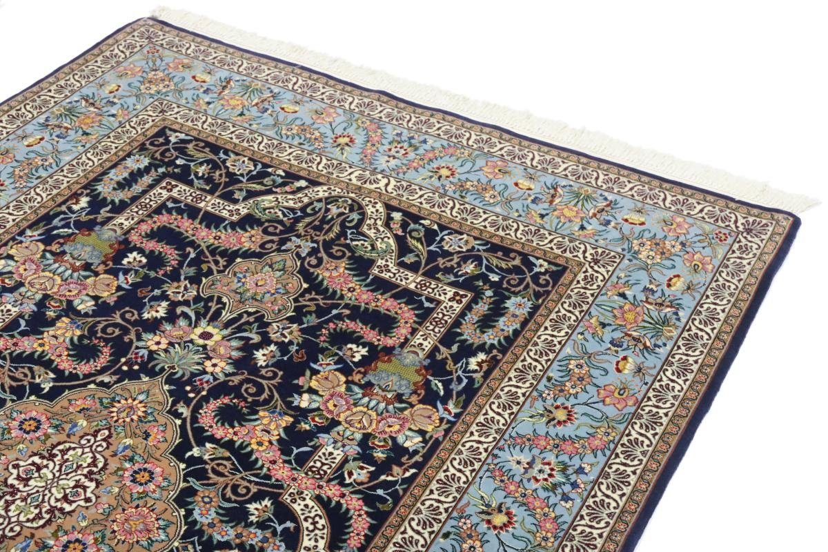 Orientteppich 6 Seidenkette Isfahan Nain 141x219 Handgeknüpfter mm Trading, rechteckig, Signiert Orientteppich, Höhe: