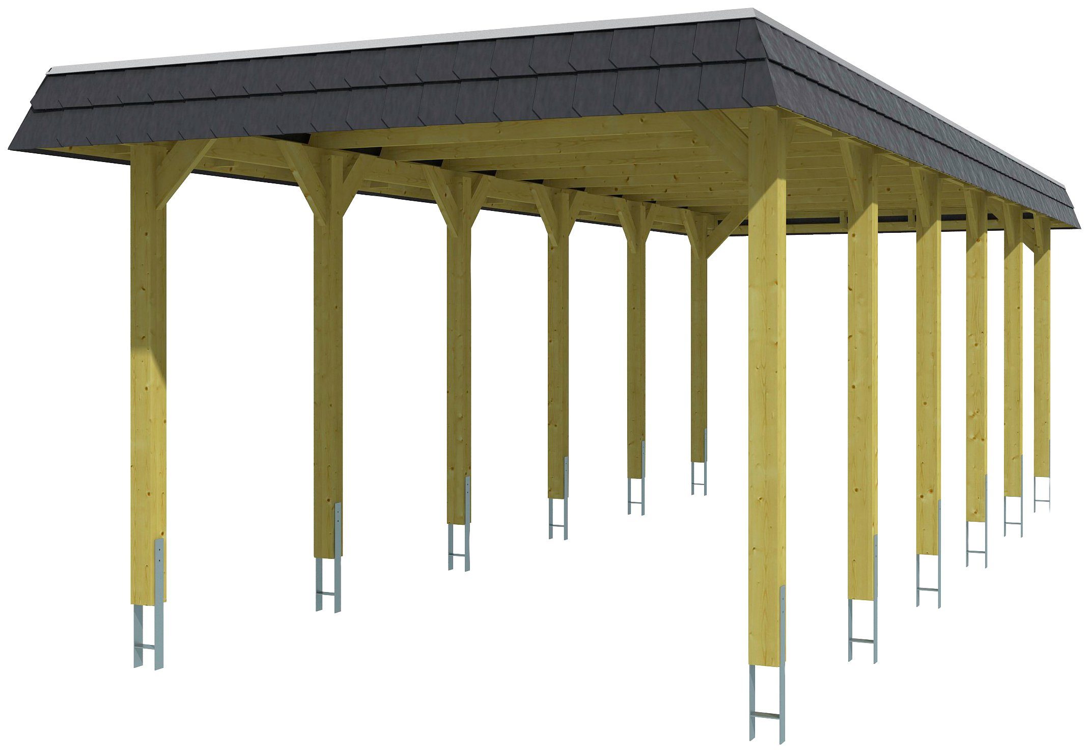 Thumbnail - Skanholz Einzelcarport Spreewald, BxT: 345x893 cm, 206 cm Einfahrtshöhe