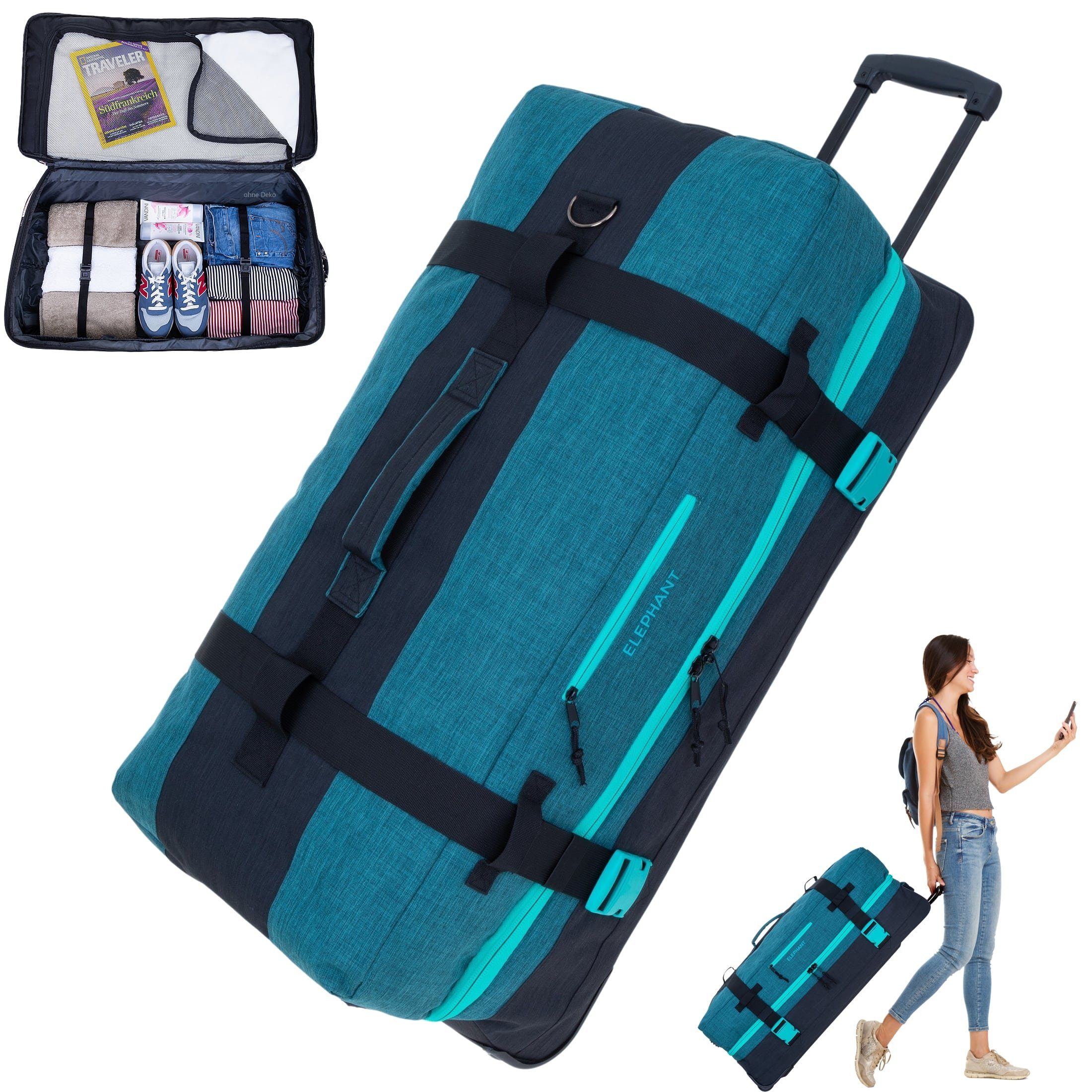 ELEPHANT Trolley XXL Travel Reisetrolley 80 cm 120 Liter Reise, Tasche groß Softcase Gepäck Urlaub Trolly