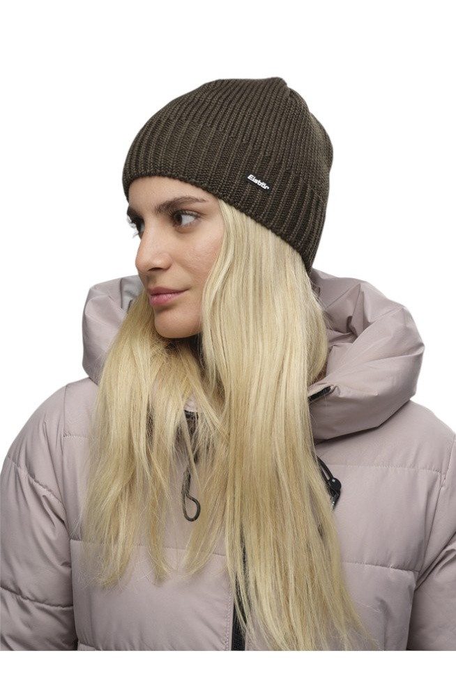 Eisbär Beanie Wintermütze Trop Strickmuster Merinowolle - khakigrün - 1 Stück