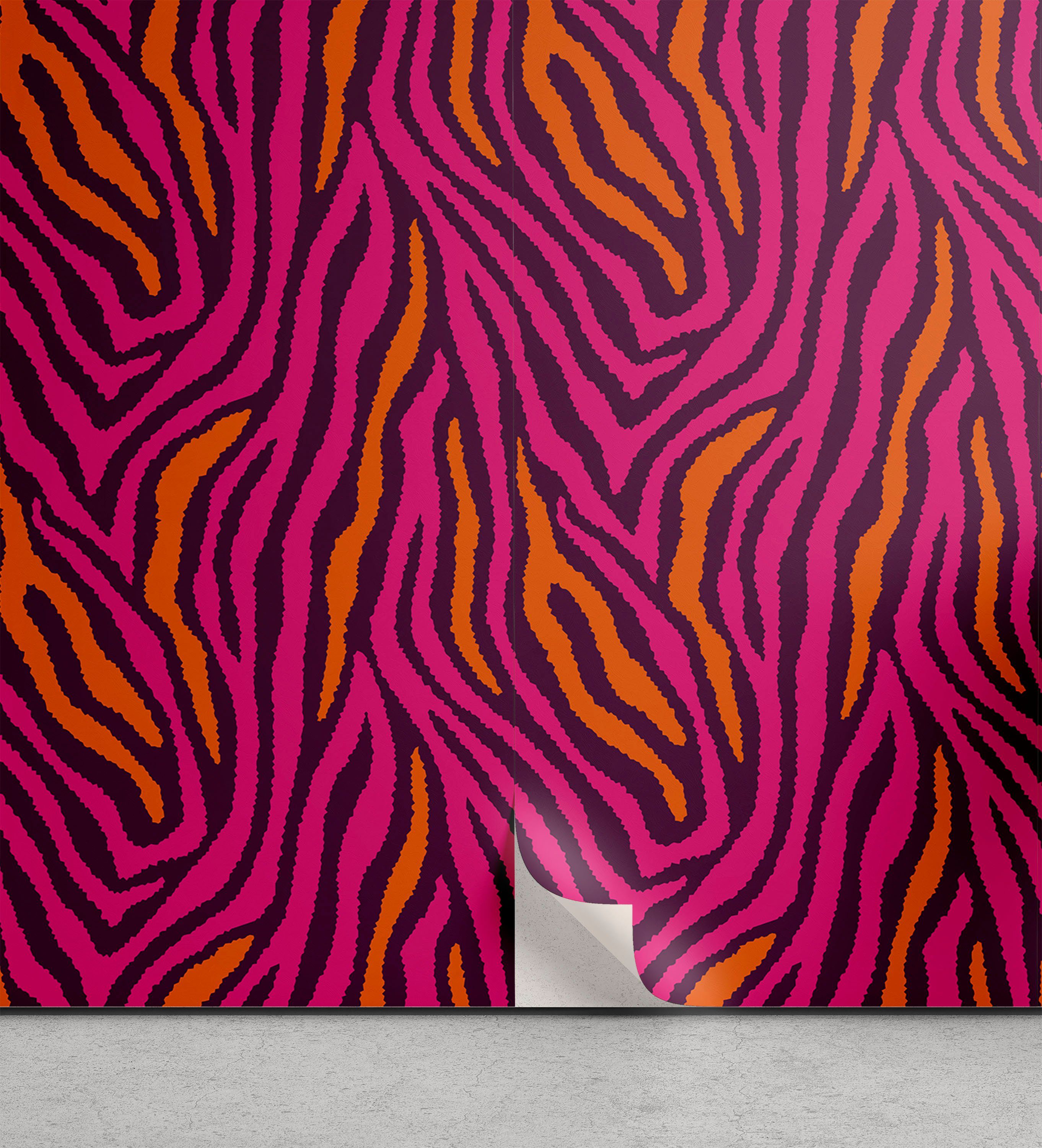 Abakuhaus Vinyltapete selbstklebendes Wohnzimmer Küchenakzent, Safari Zebra-Muster-Streifen-Design