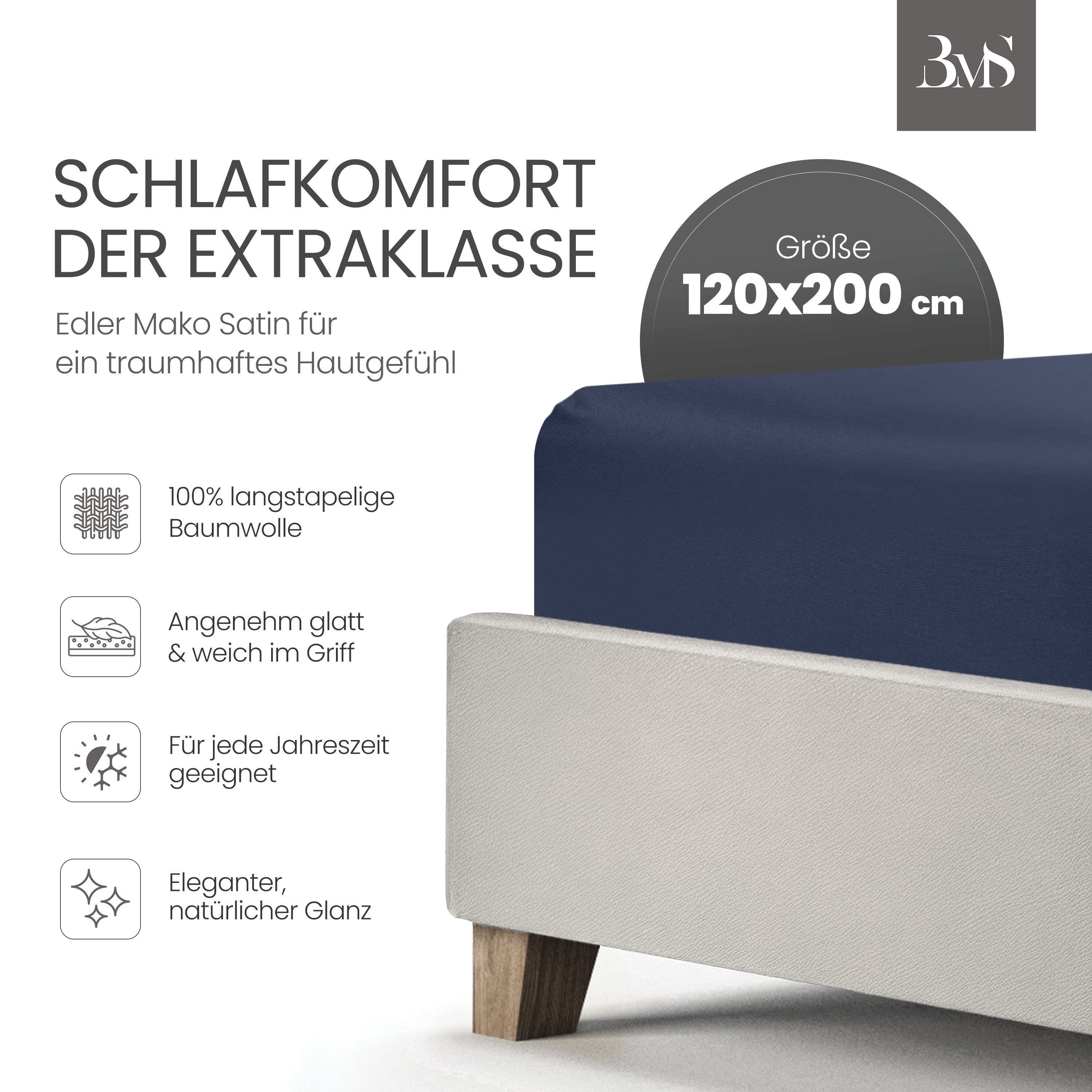 BETTWAESCHE-MIT-STIL Spannbettlaken Mako Satin Spannbettlaken, Matratzenhöh günstig online kaufen