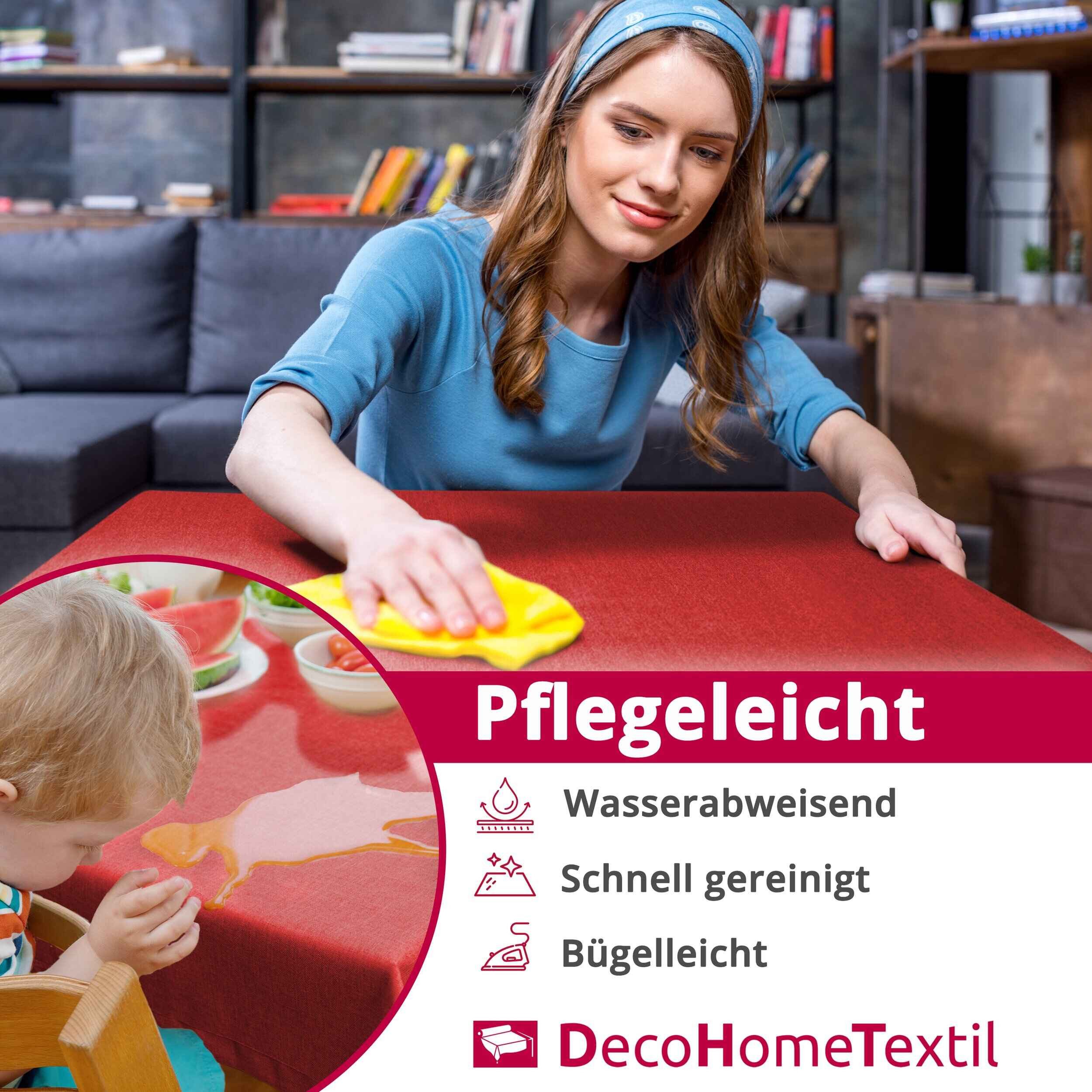 DecoHomeTextil Heimtextilmanufaktur Tischdecke Leinen Optik Tischdecke günstig online kaufen