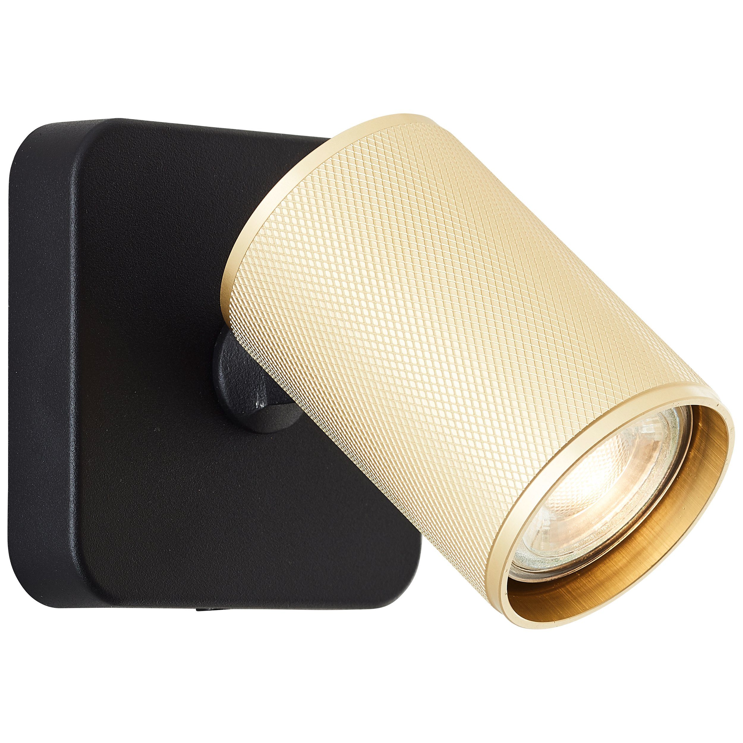 Brilliant Wandstrahler Marty, LED wechselbar, Warmweiß, Wandspot schwenkbar, 12x10x10 cm, GU10, 345lm, 3000K, Metall