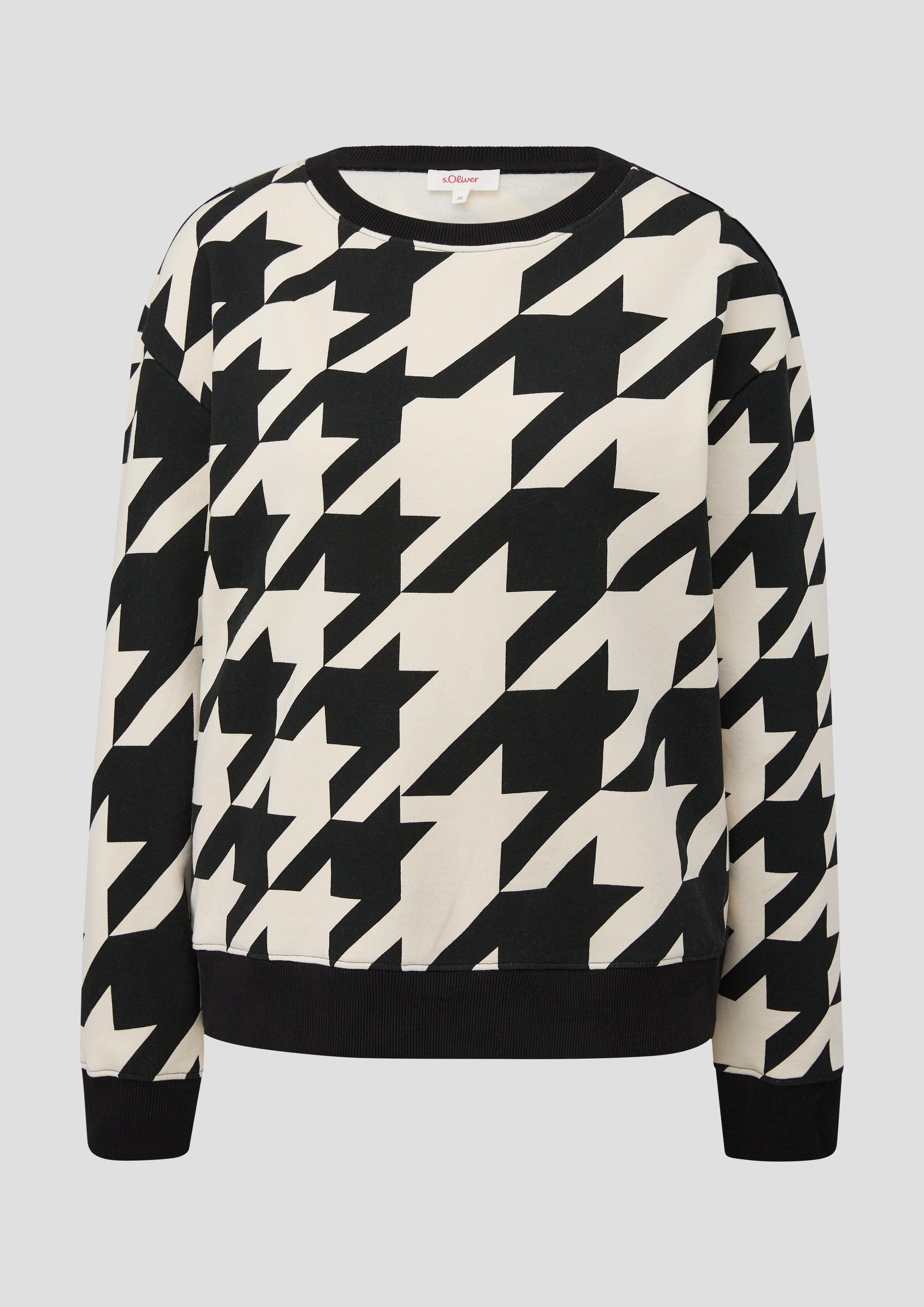 Hahnentritt-Muster s.Oliver mit Sweatshirt Sweatshirt