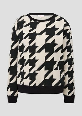 s.Oliver Sweatshirt Sweatshirt mit Hahnentritt-Muster