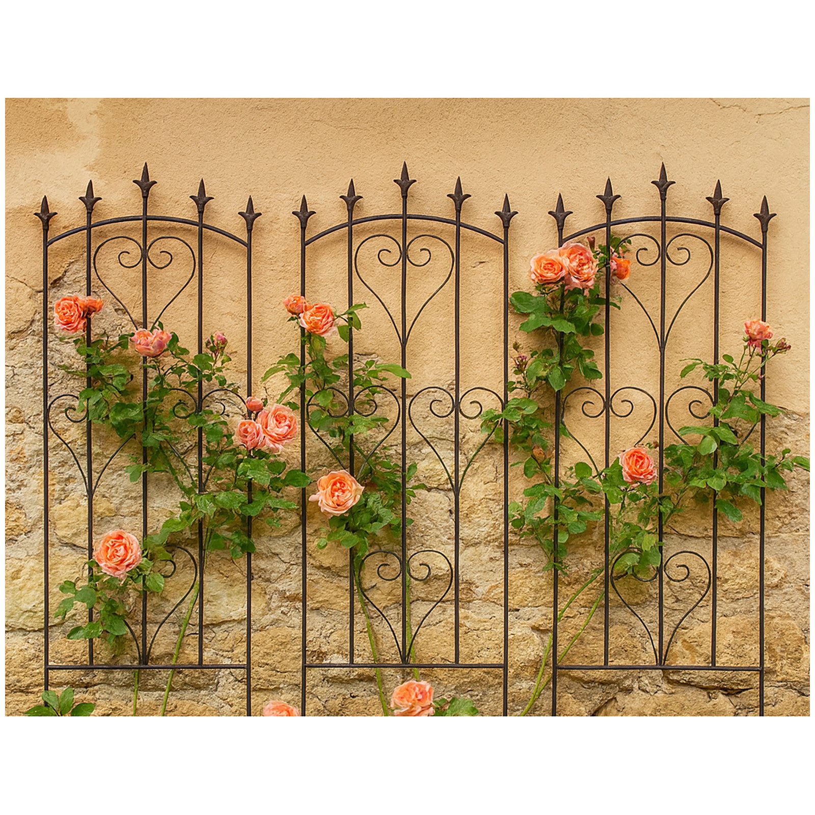 Rankgitter 3er Set Spalier mit Herz-Ornamenten