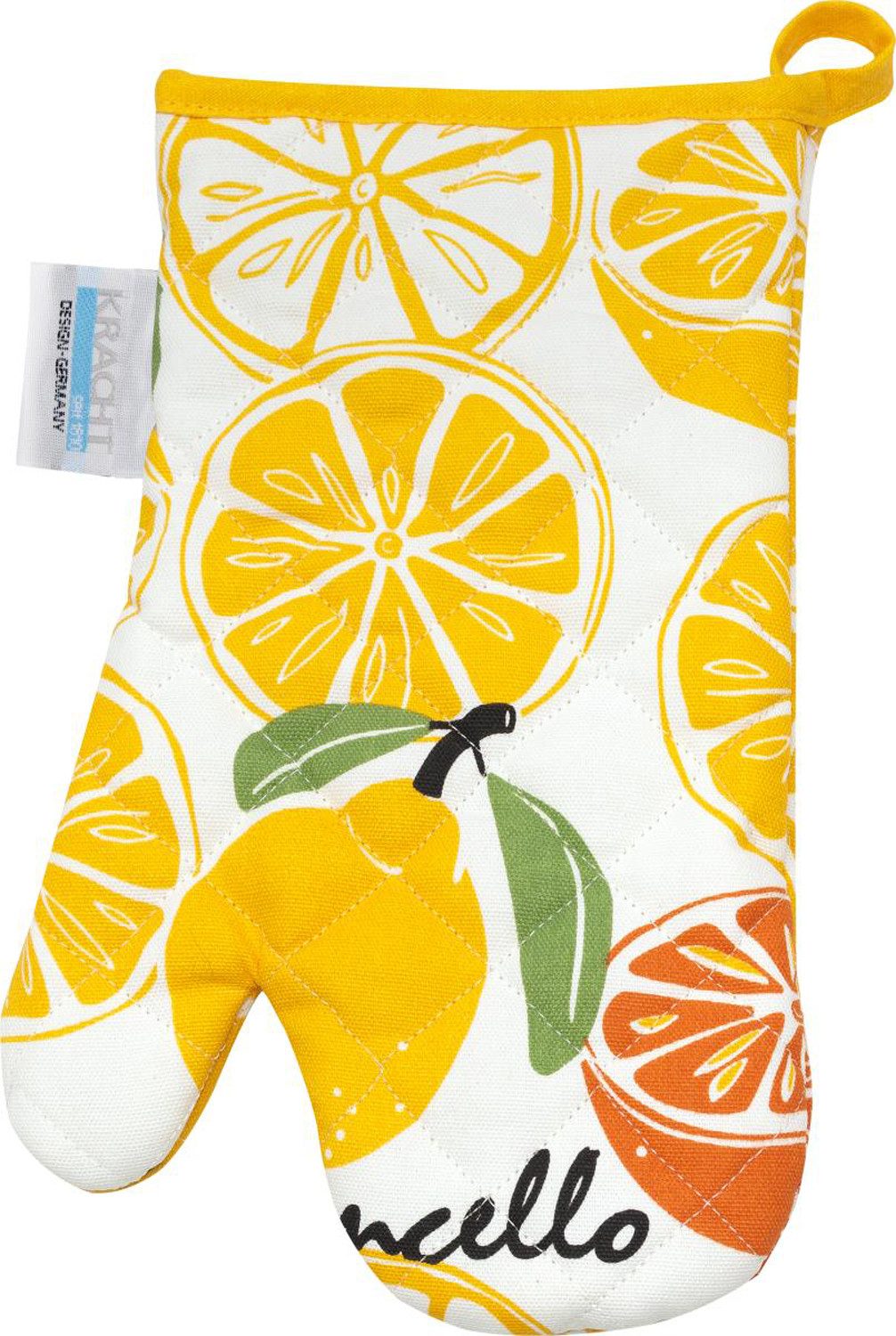 Kracht Topfhandschuhe Limoncello, (2-tlg., 2-teilig), 2er Set Ofenhandschuhe, wattiert, ca. 20x30 cm