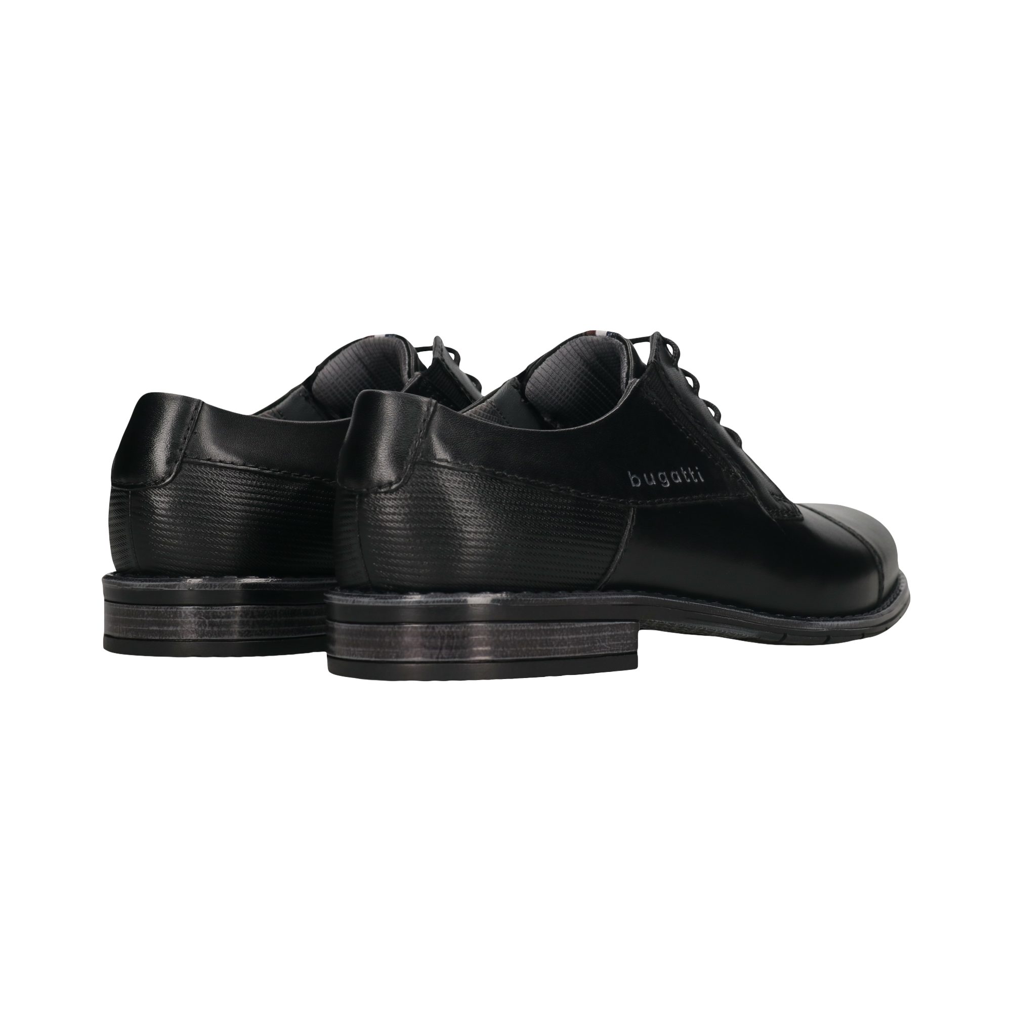 bugatti Schnürschuh, Blockabsatz, Abendschuh, Businessschuh mit Logoprägung