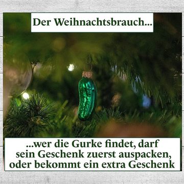 Glas-Bartholmes GLASBLÄSEREI "Thüringer Weihnacht" Christbaumschmuck Glas Weihnachtsgurke, mundgeblasen, handdekoriert, Made in Germany
