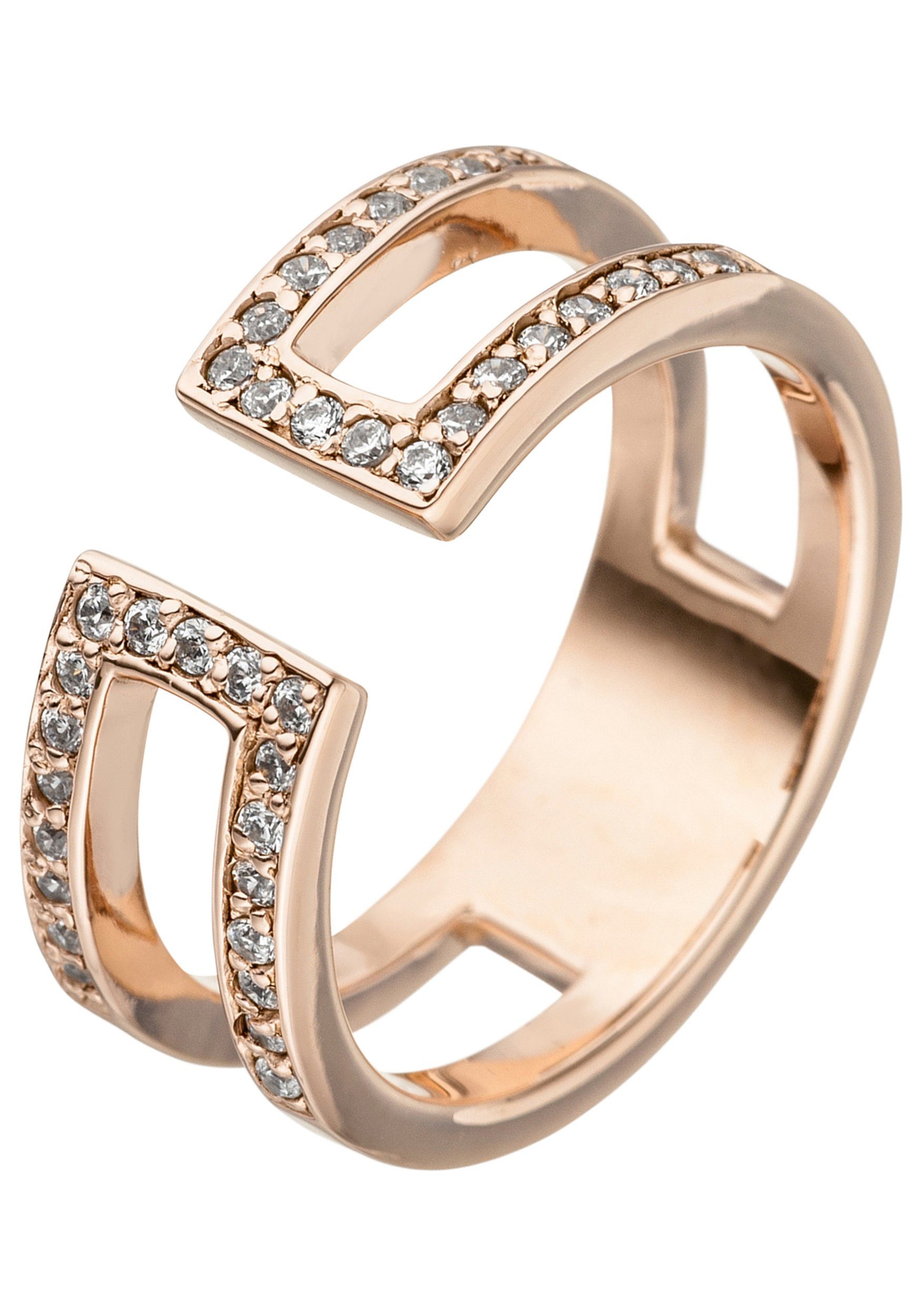 JOBO Fingerring, 925 Silber roségold vergoldet mit Zirkonia günstig online kaufen