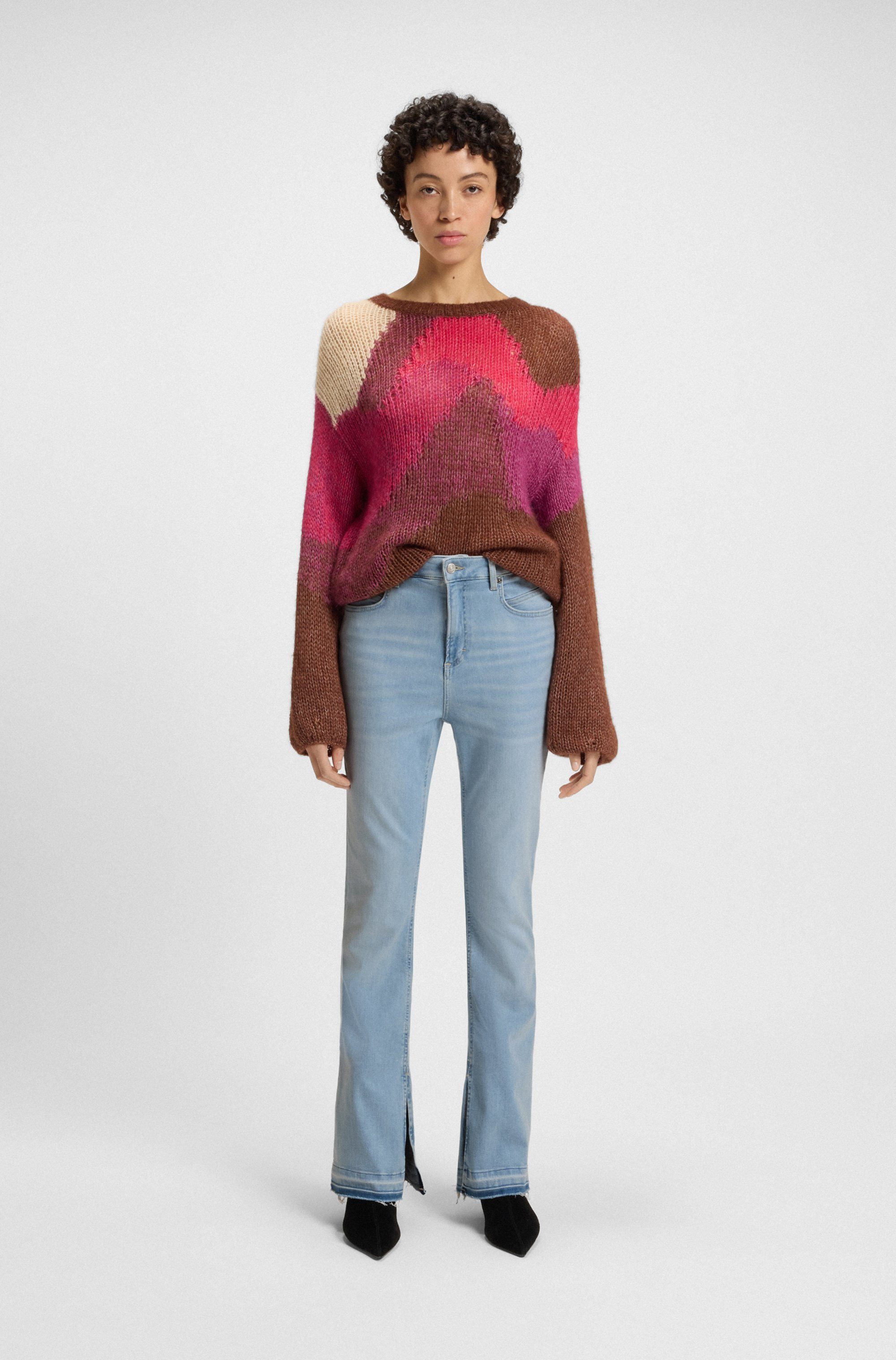 BOSS ORANGE Bootcut-Jeans Rosa High Rise Bootcut Premium Damenmode (BOSS ORANGE DENIM) knöchelfrei