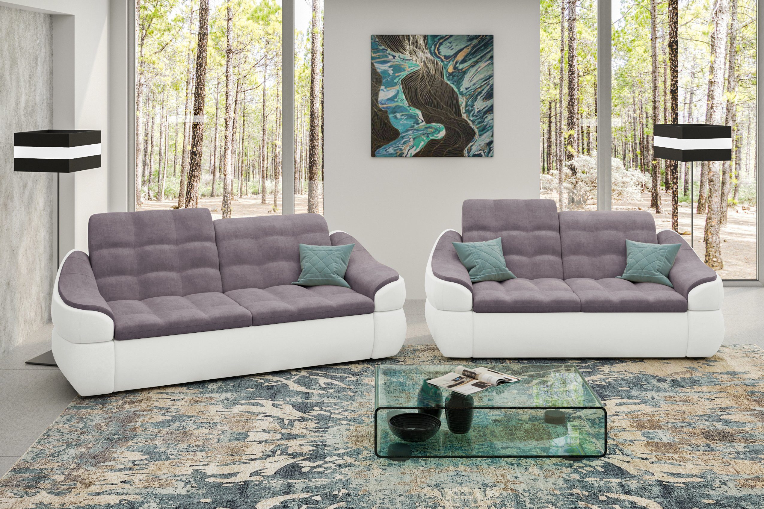 Stylefy Polstergarnitur Alisa, (Set (2-tlg), bestehend aus 2-Sitzer Sofa und 2,5-Sitzer Sofa, Modern Design, made in Europa | Couchgarnituren