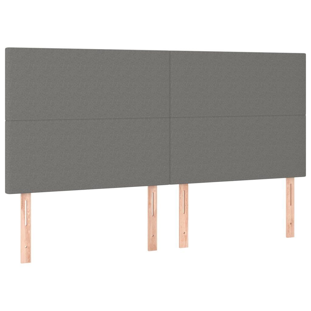 vidaXL Bett Kopfteil Dunkelgrau 200 x 5 x 118/128 cm Stoff (1-tlg)