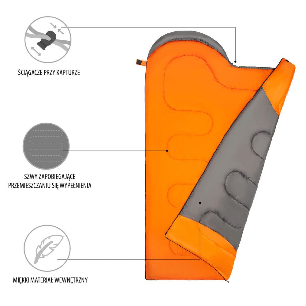 NILS CAMP Mumienschlafsack Deckenschlafsack Outdoorschlafsack (Spar-Set, 1 tlg., 215 x 75 cm warm), Kapuze mit Gummizug, Innentasche, Kompressionsbeutel