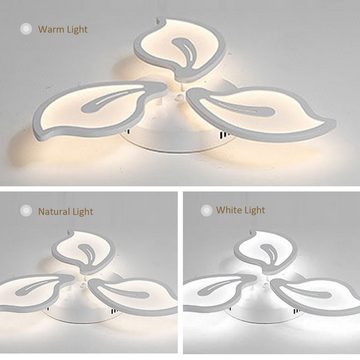 Daskoo Deckenleuchten Blumenart Wohnzimmer LED Deckenlampe mit Fernbedienung Dimmbar, LED fest integriert, Warmweiß/Neutralweiß/Kaltweiß, LED Deckenleuchte