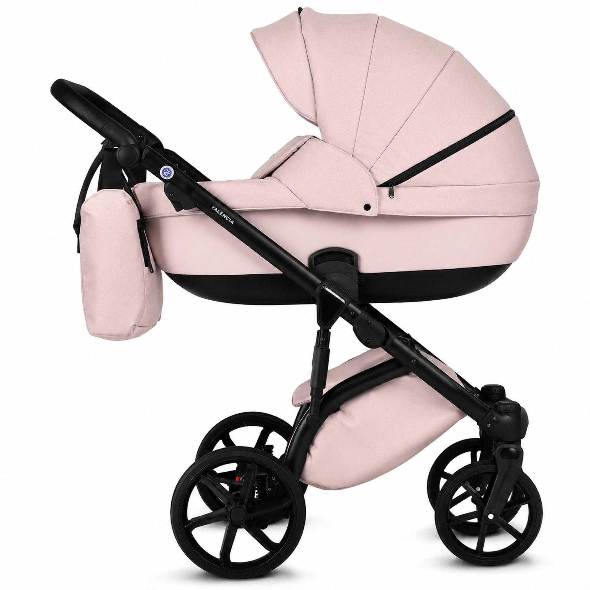 Knirpsenland Kombi-Kinderwagen Valencia 2in1 mit Babywanne & Sportsitz, Wickeltasche, viel Zubehör, (Spar-Set), hohe Sicherheit durch One-Klick System der Kinderwagenaufsätze