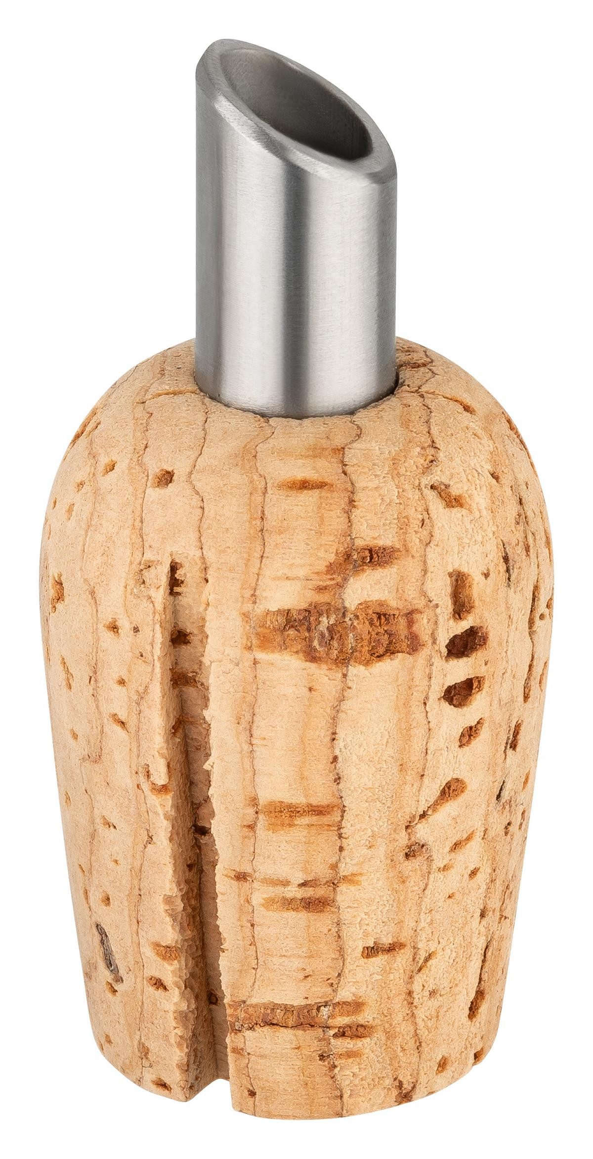 Kork-Deko.de Flaschenausgießer Flaschen-Ausgießer aus Naturkork für Essig und Öle, mit Edelstahlröhrchen