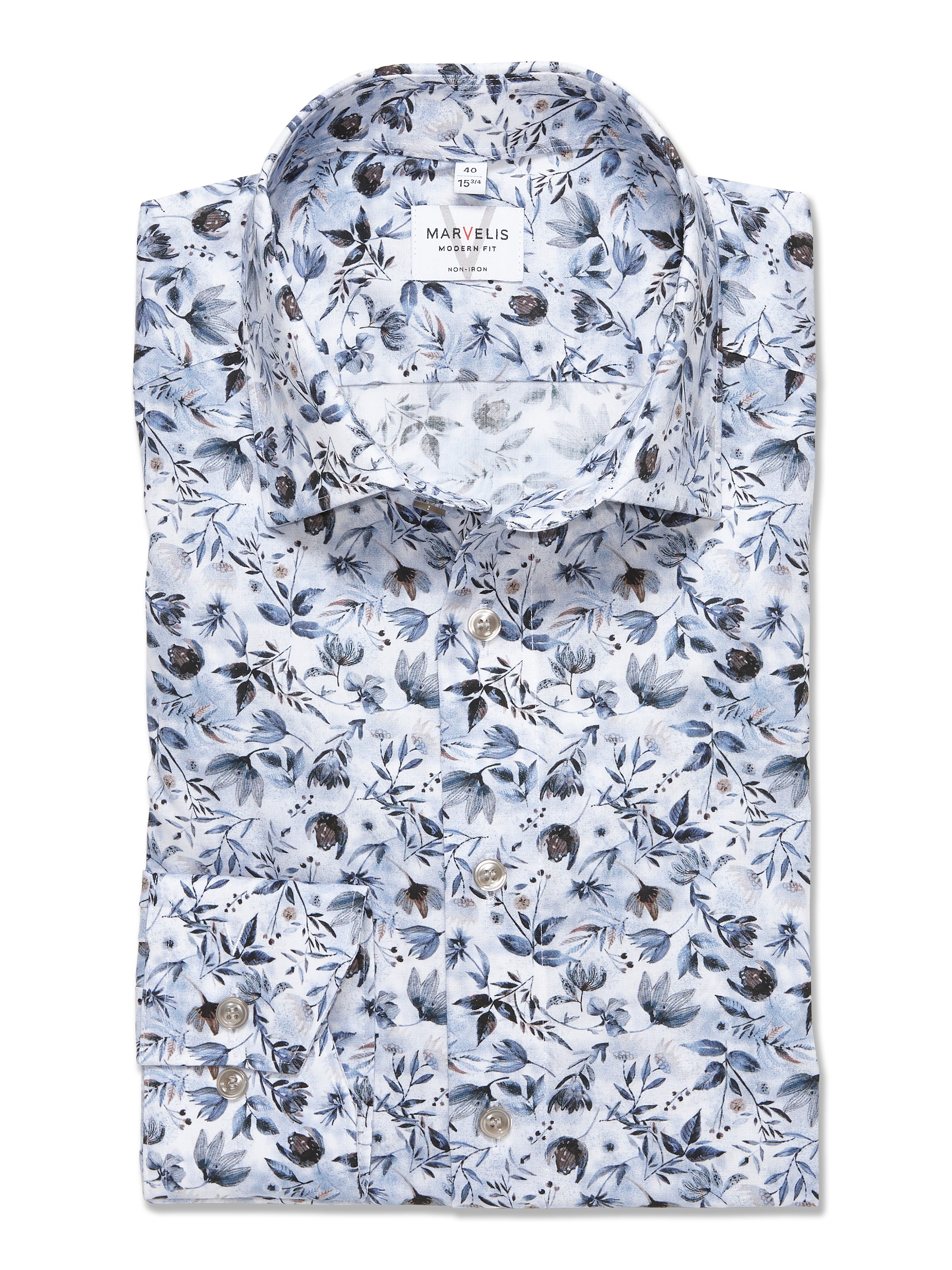 MARVELIS Langarmhemd mit floralem Allover-Print