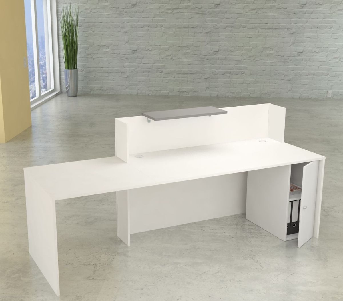 KERKMANN Empfangstheke Theke mit Beratungsplatz Sydney BxTxH 250x80x110cm weiß