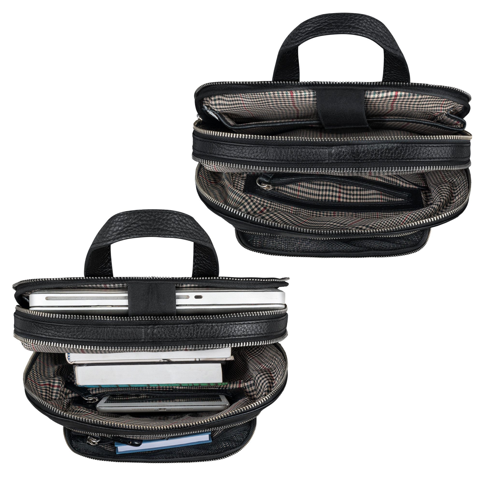 STILORD Cityrucksack "Taron" Echt Lederrucksack mit Laptop-Fach 13.3 Zoll für Damen Herren