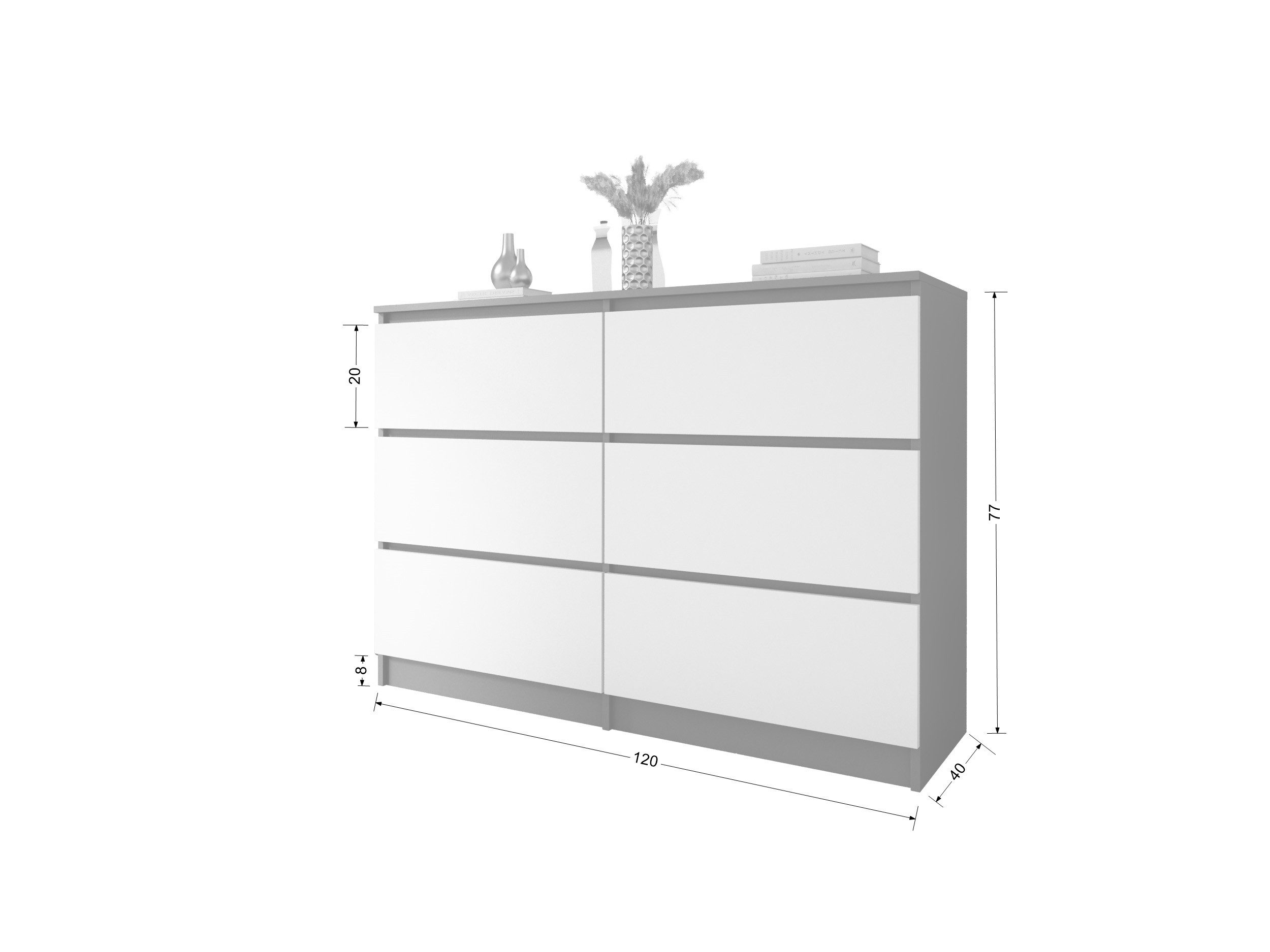 Faizee Möbel Schubkastenkommode Kommode ZOE 6 Schubladen - Modernes Design für Ihre Wohnräume