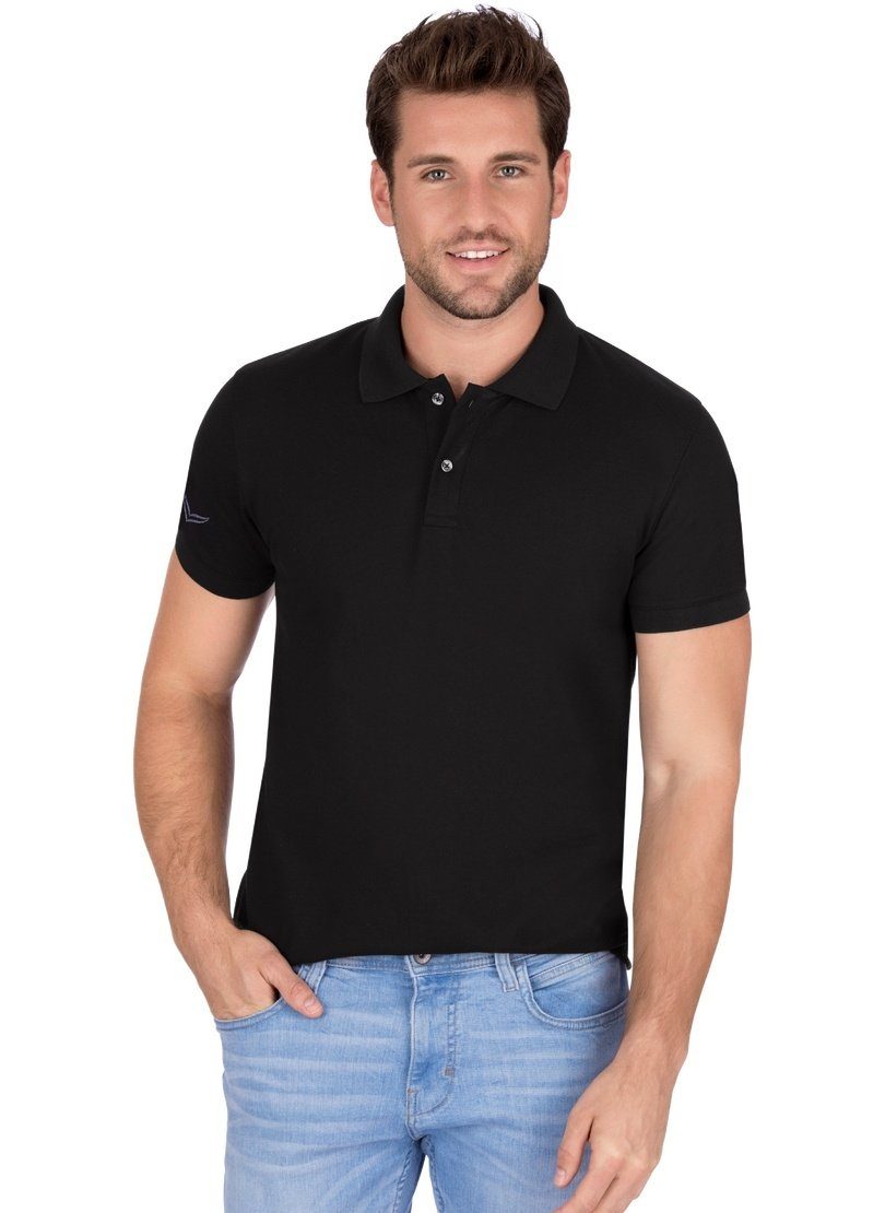 Trigema Poloshirt TRIGEMA Slim Fit Poloshirt aus DELUXE-Piqué schwarz