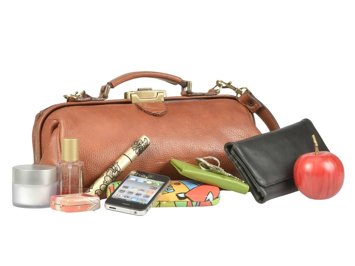 Ruitertassen Handtasche "Soft" Leder Damentasche 31x14x15cm, Köfferchen, Arzttasche, kleine Hebammentasche, 31cm mit Schultergurt
