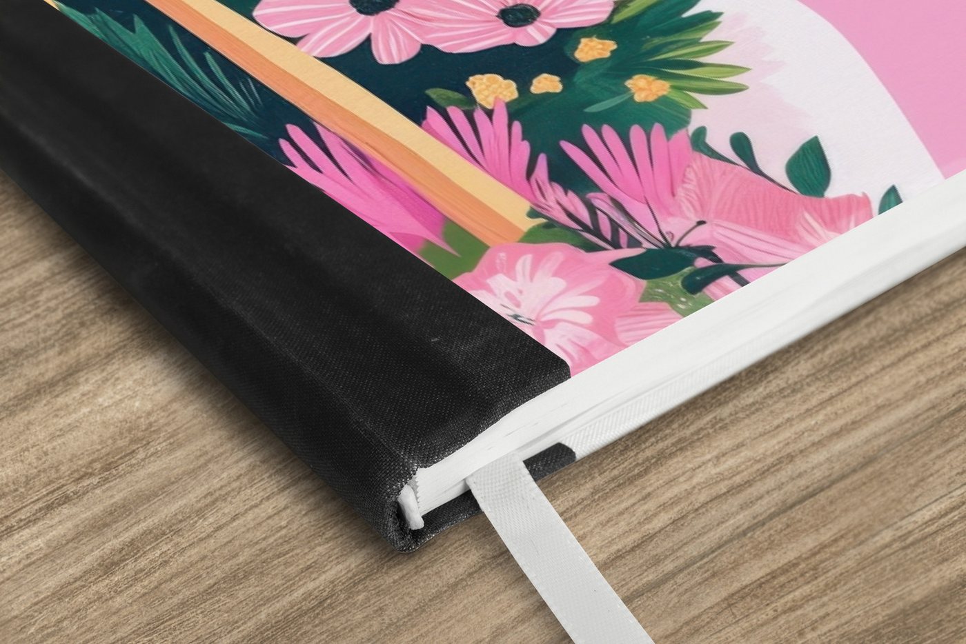 Thumbnail - MuchoWow Notizbuch Bunt - Häuser - Hügel - Rosa, Notebook, Notizblock a5, Tagebuch, Journal Liniert