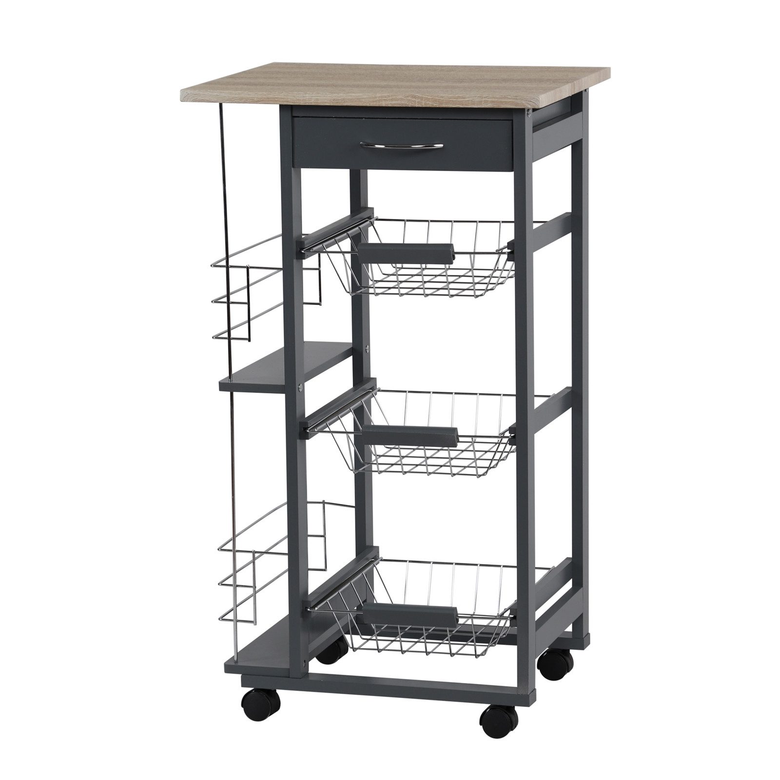 HTI-Living Küchenwagen Küchenbar auf Rollen mit Metallkörben Skandi, (1 St)