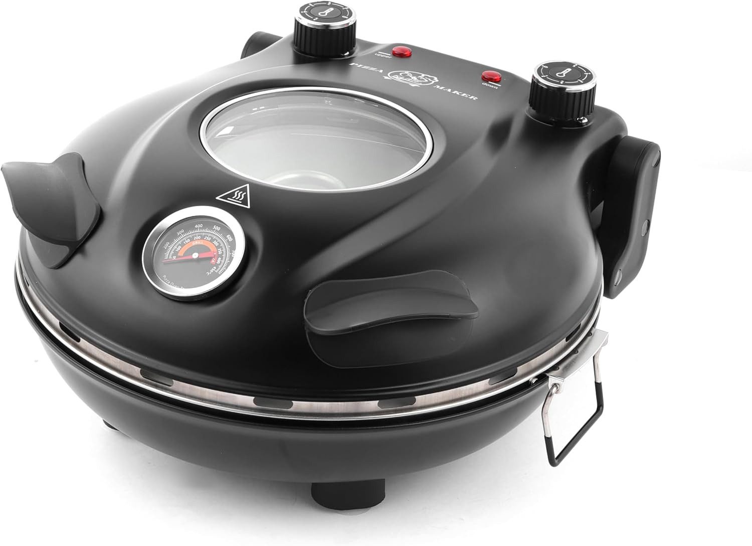 Athlix Pizzaofen Elektrischer Pizzaofen 420 °C, Keramik-Pizzastein für Zuhause, 31 cm, 1200 W, regelbare Ober- und Unterhitze