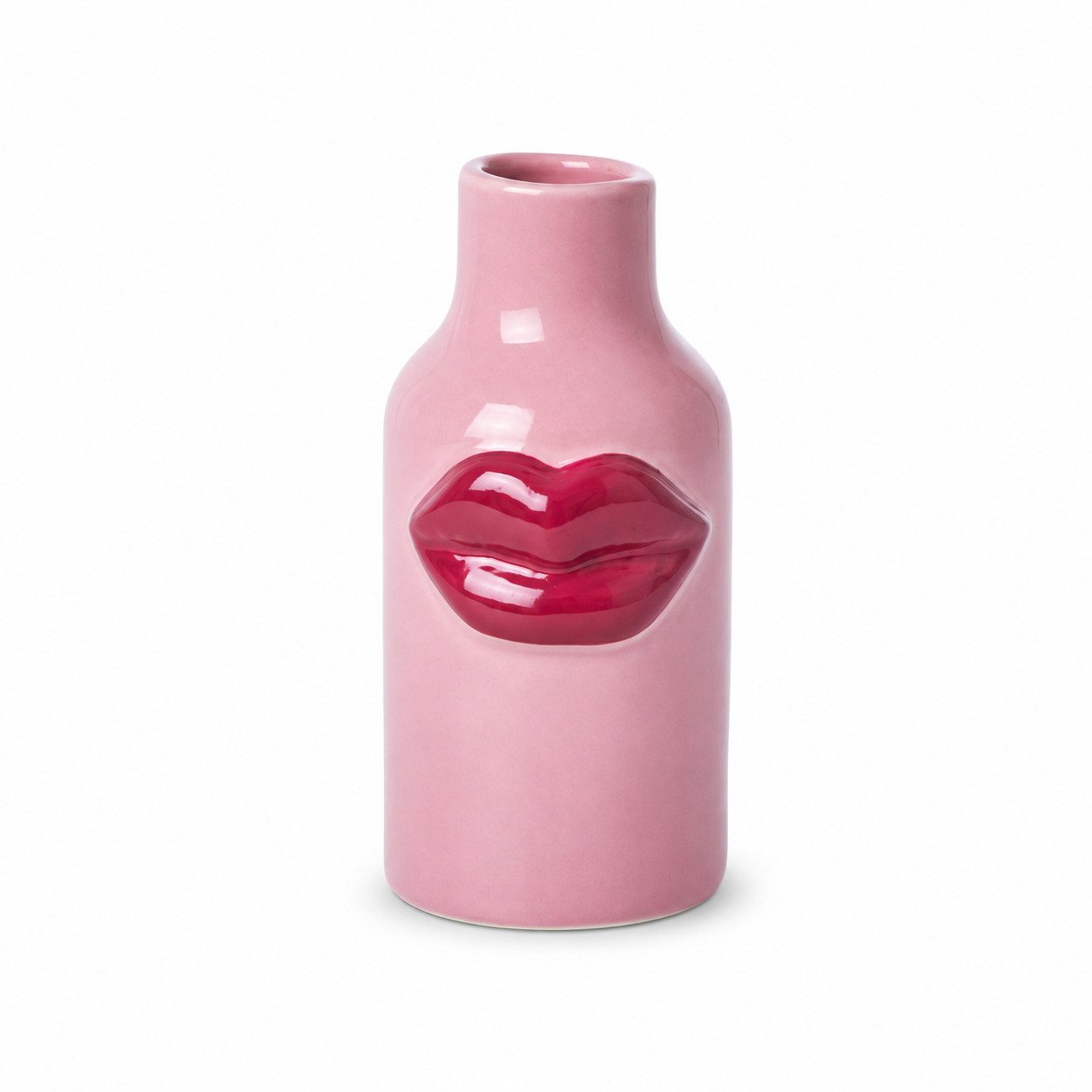 rice Tischvase Rice Keramik Vase Klein mit Kussmund Pink (1 St)
