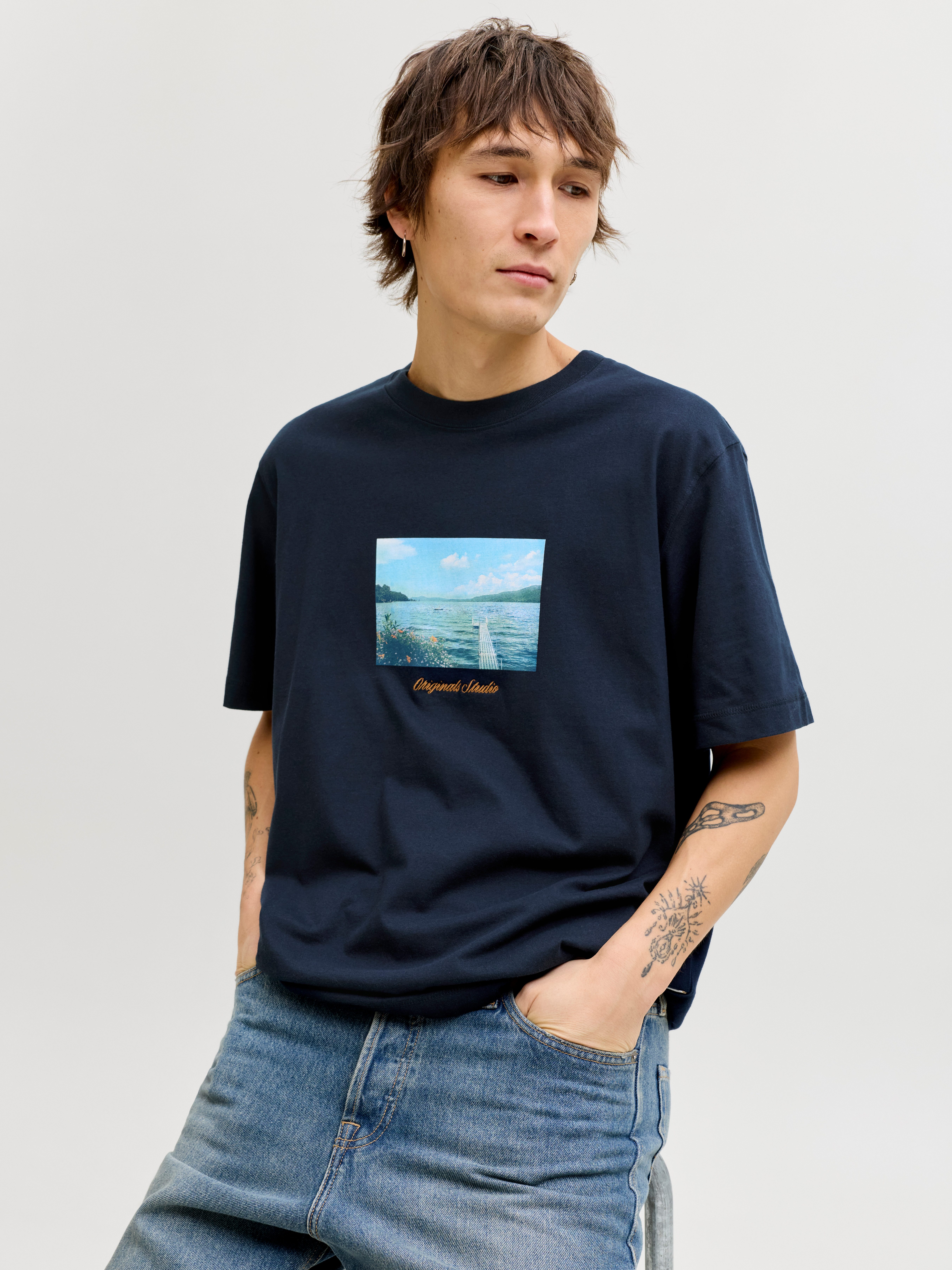 Jack & Jones T-Shirt JORNORREBRO PHOTO TEE SS CREW NECK Baumwolle, relaxed günstig online kaufen