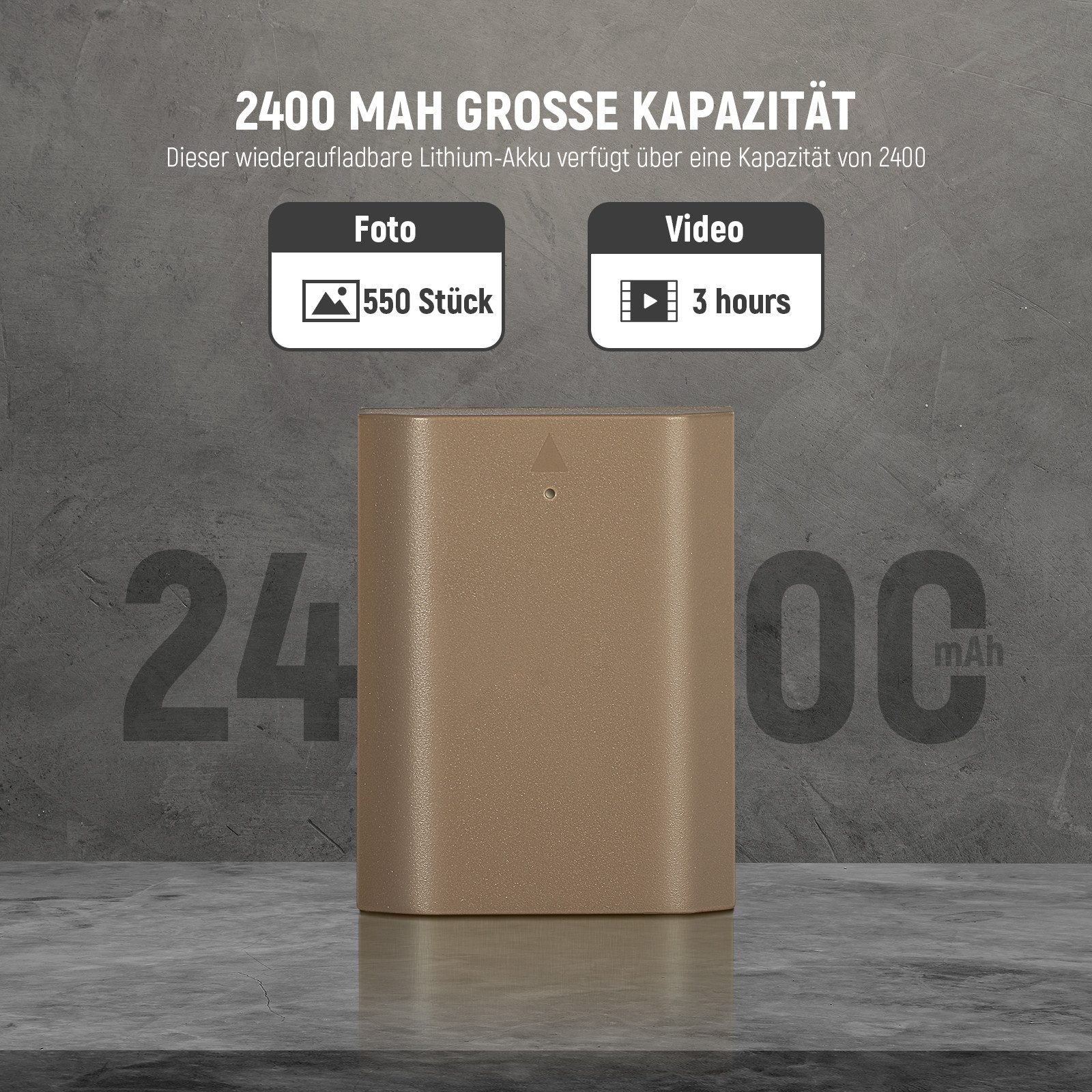 Neewer T-NP-FZ100 Akku 2400mAh, USB-C-Ladekabel, Schnellladung Kamera-Akku 2400 mAh (1 St), Ersatzbatterie für Sony A7CII ZV-E1 A6700 A7III FX3 A9II Kameras