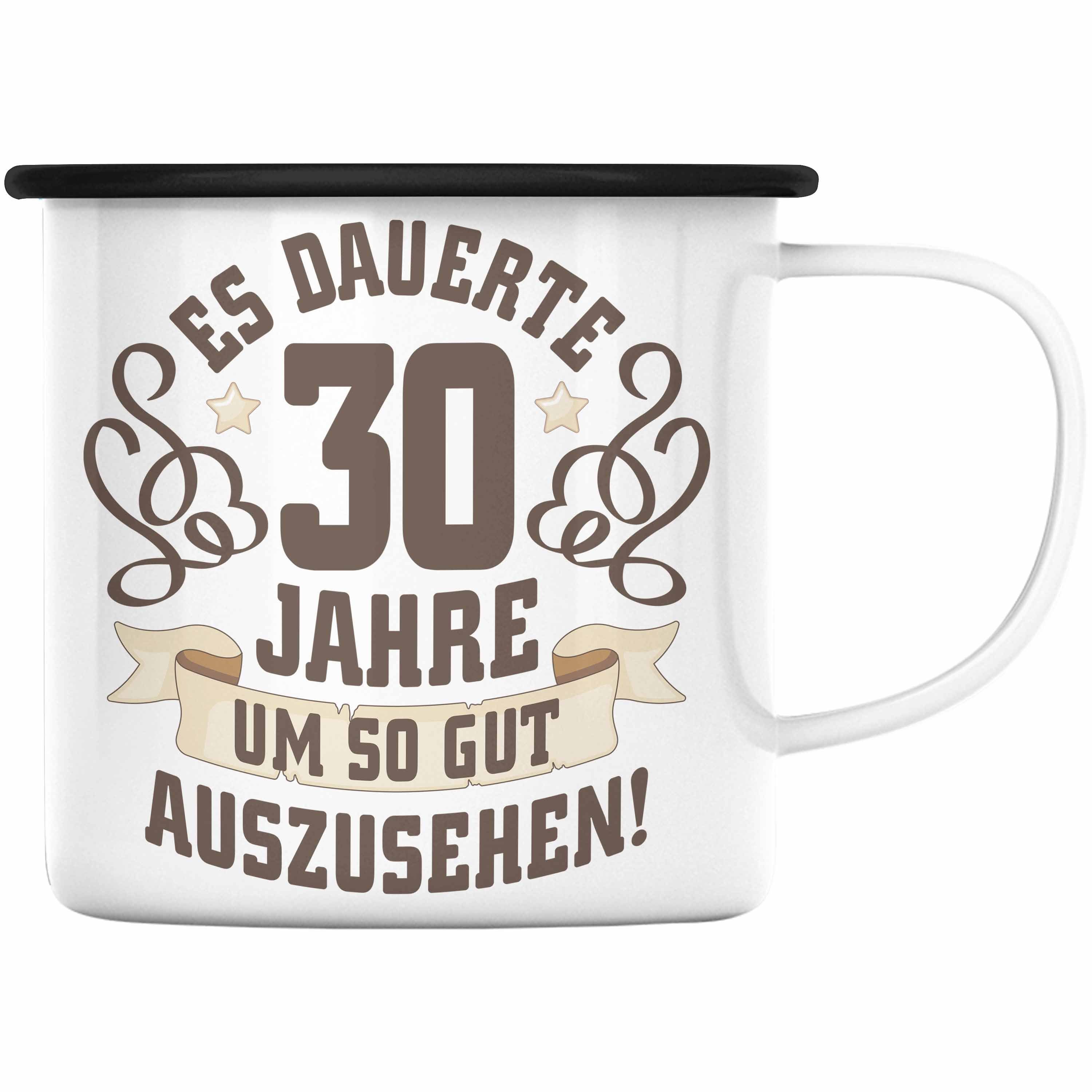 Trendation Thermotasse Trendation 30. Geburtstag Emaille Tasse Frau
