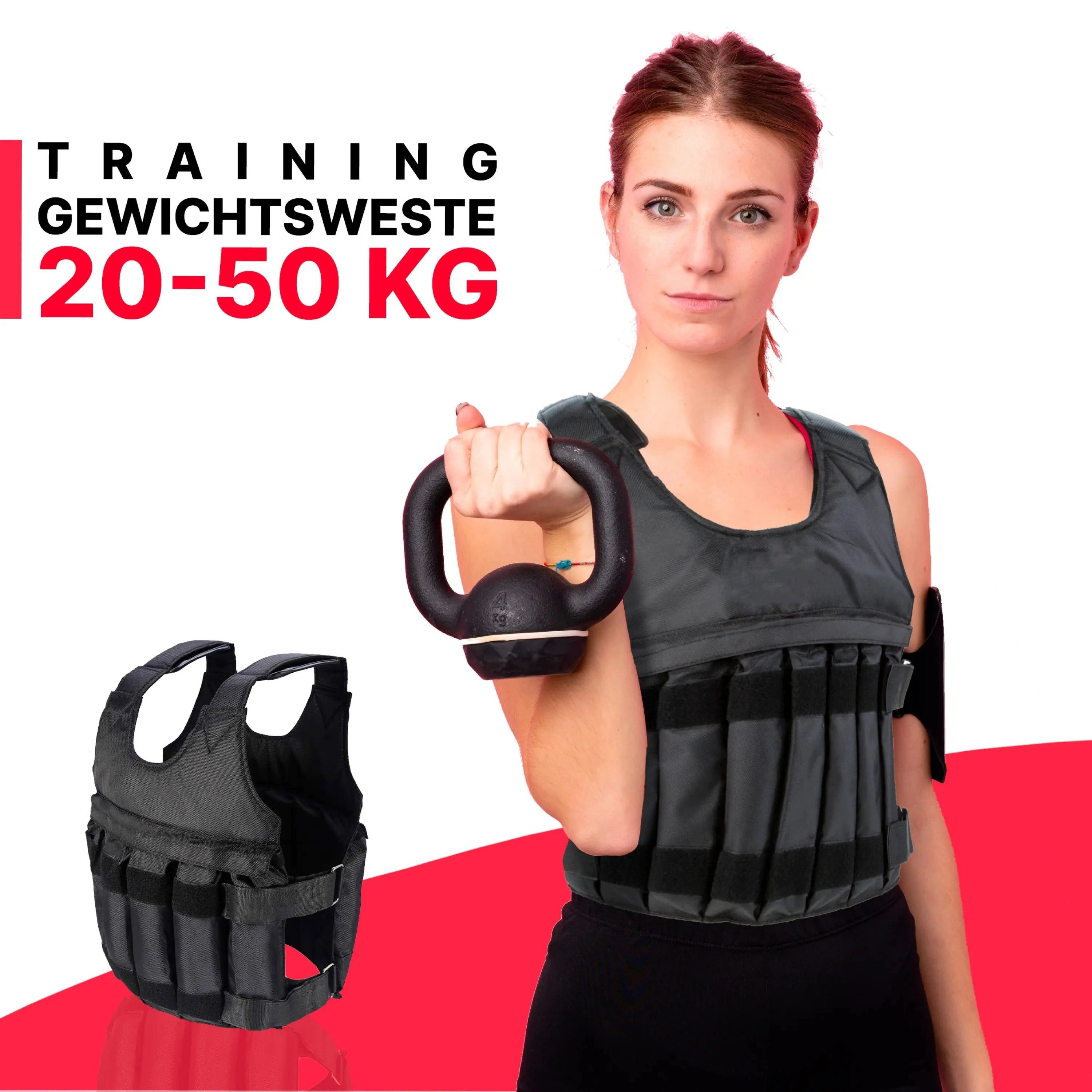 Sport-Knight® Gewichtsweste Gewichtsweste 1–50 kg – Nylon, reißfest, wasserabweisend, verstellbar
