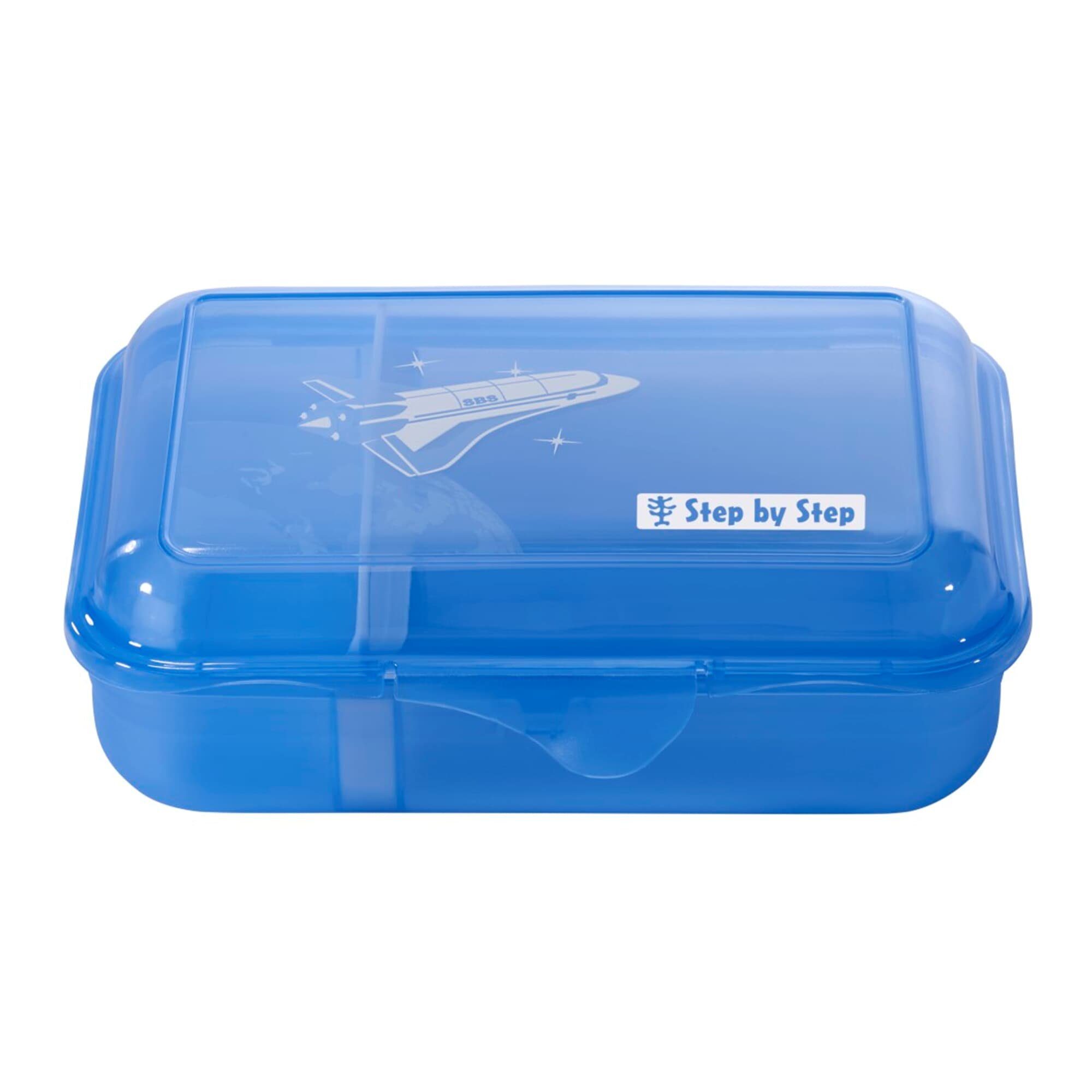 Lunchbox BPA-frei, Kunststoff, (1-tlg) mit Step Blau spülmaschinengeeignet, Sky Rocket Step by Rico, Klickverschluss,