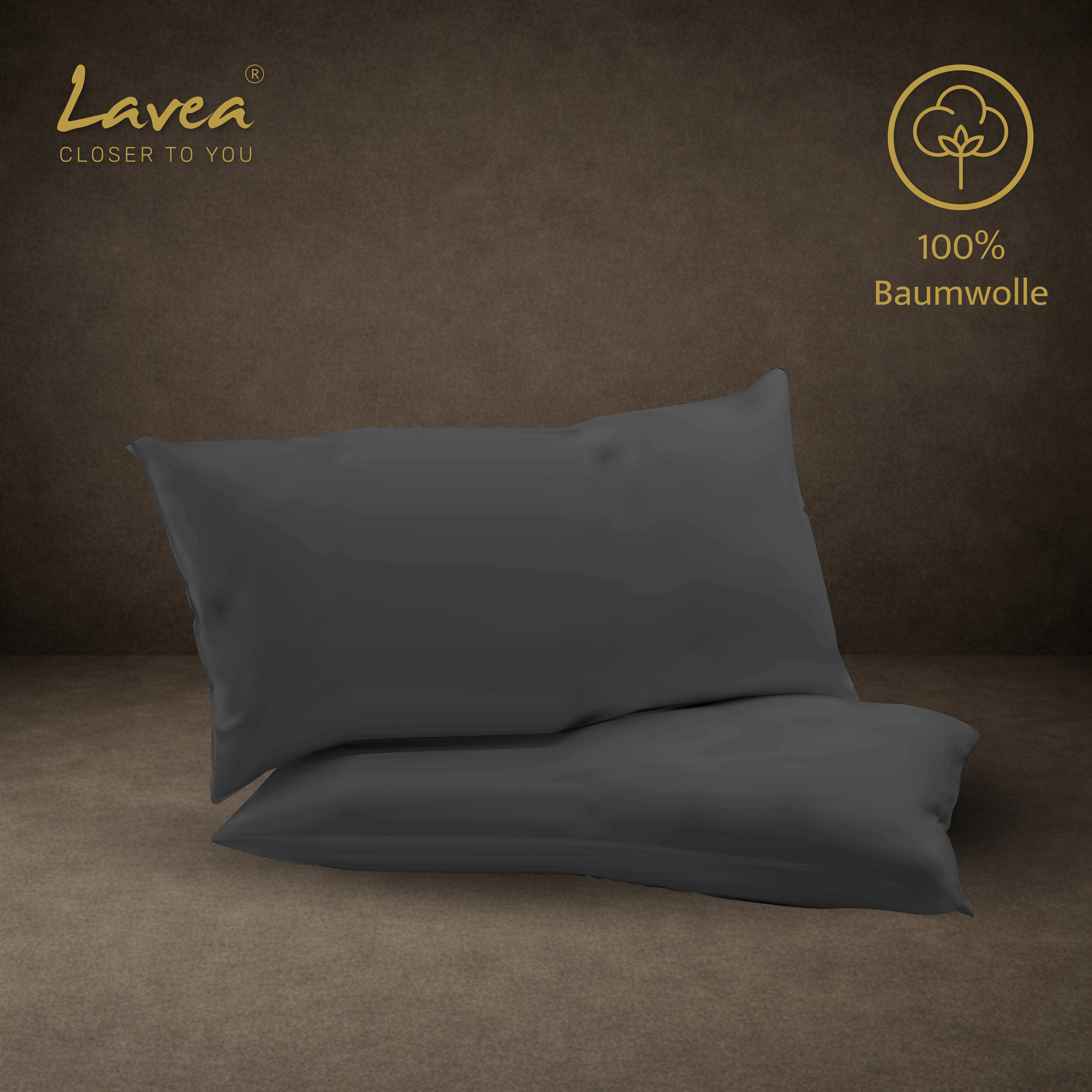Lavea Kissenbezug 2er Set 100% Baumwolle flauschig, Jasmin, Kissenhülle, Kissenbezüge, (2 Stück), pflegeleicht, langlebige Qualität, mit Reißverschluss – Bild 4 von 5