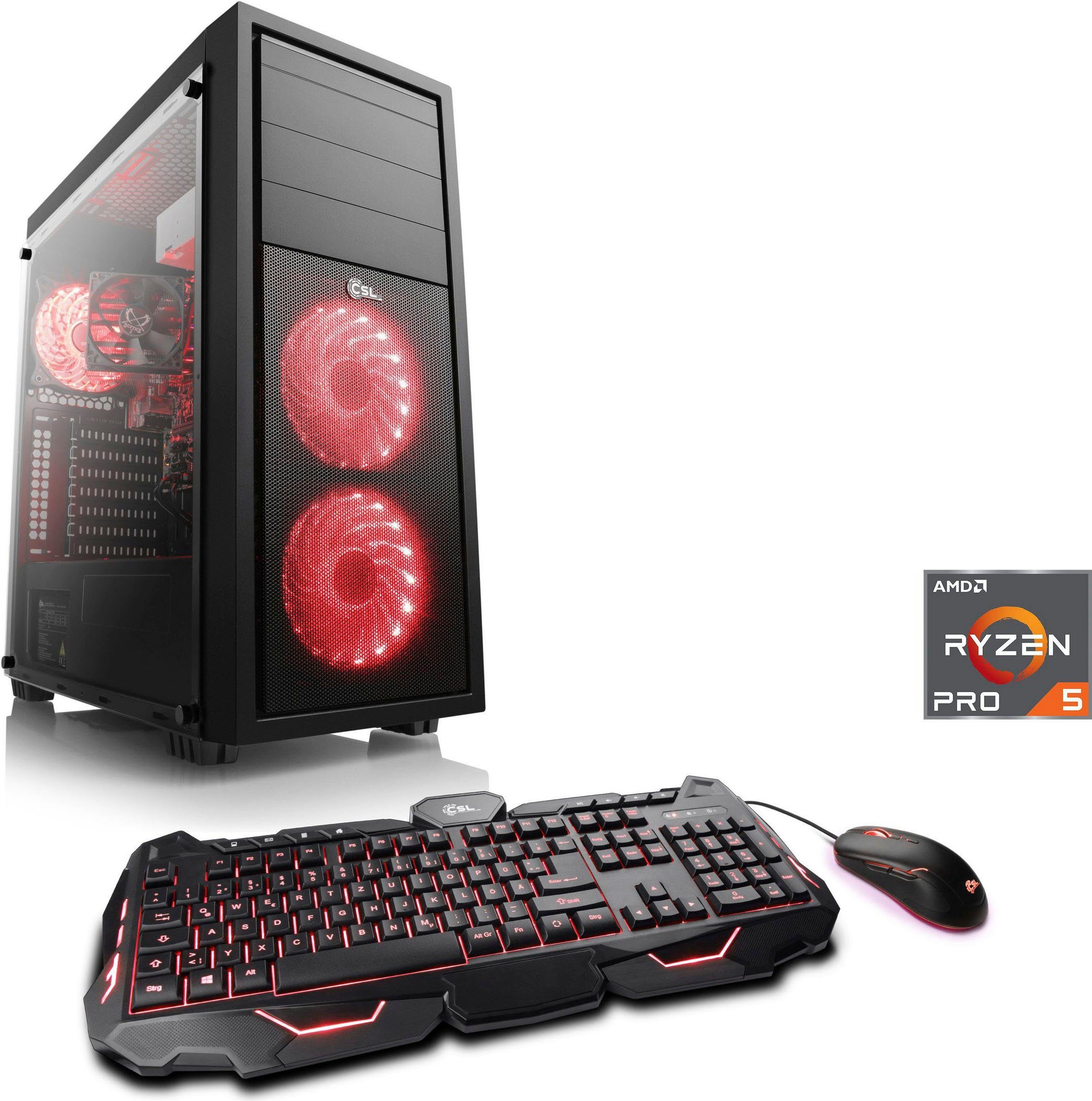 CSL Sprint T8424 PC (AMD Ryzen 5 Pro 4650G, Radeon Graphics, 16 GB RAM, 1000  GB SSD, Luftkühlung)