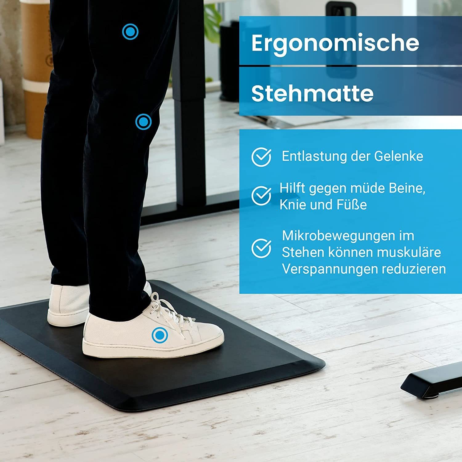 Ergotopia Bodenmatte Anti-Ermüdungsmatte ergonomische Arbeitsplatzmatte, Ergonomische Stehmatte – Bild 4 von 5